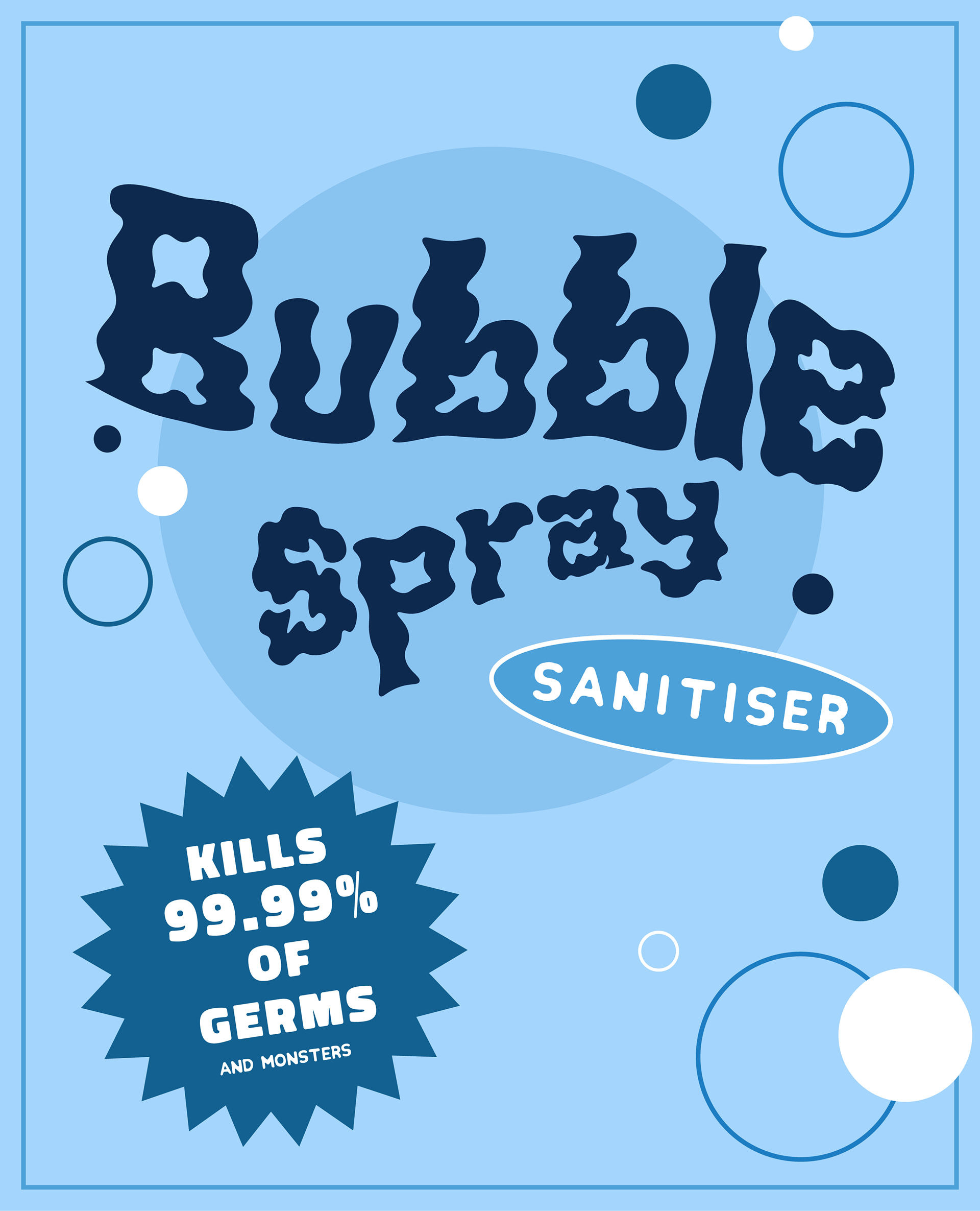 Bubble Spray Sanitiser Label Design