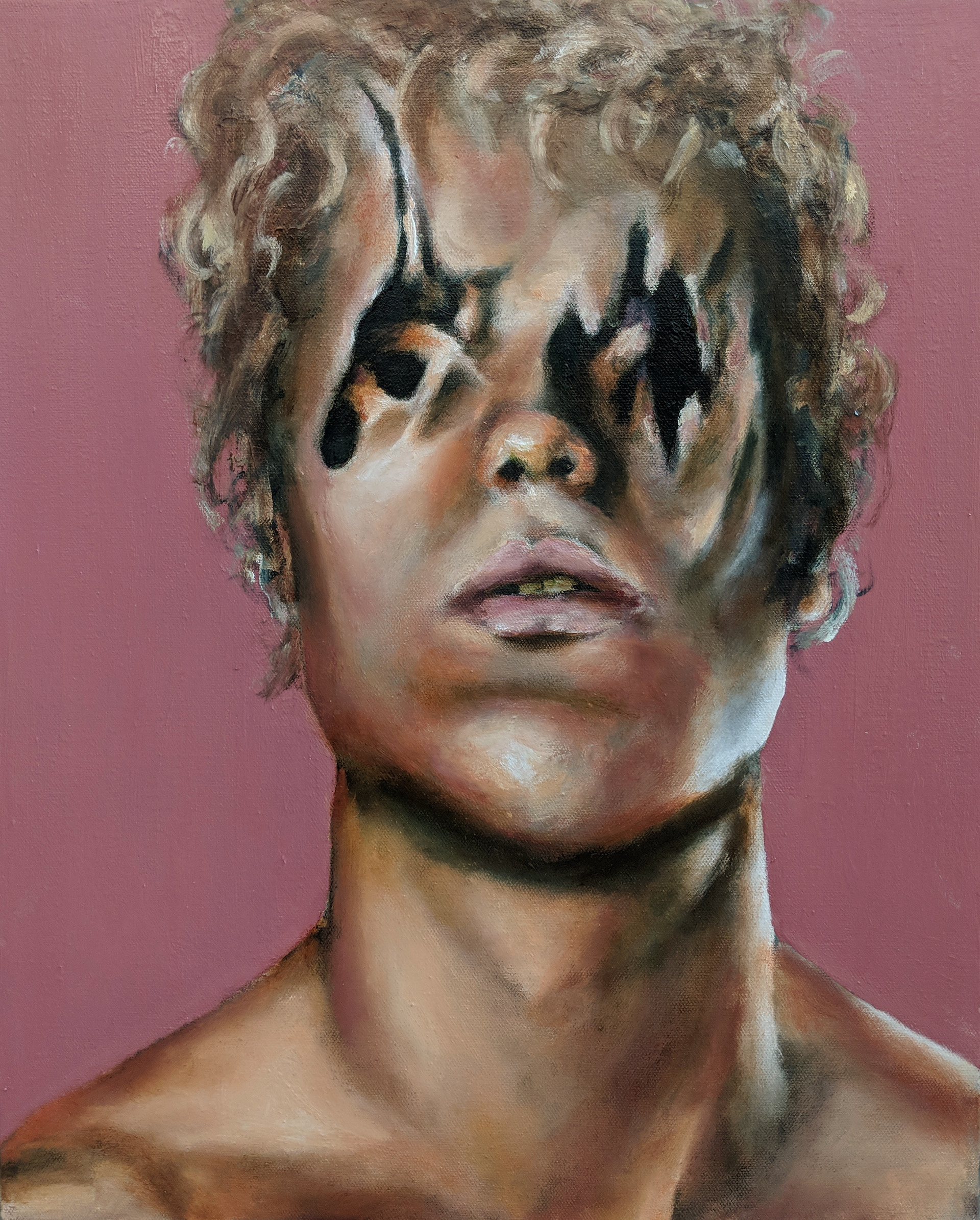 See No Evil, Oil on Canvas, 16" x 20", 2018