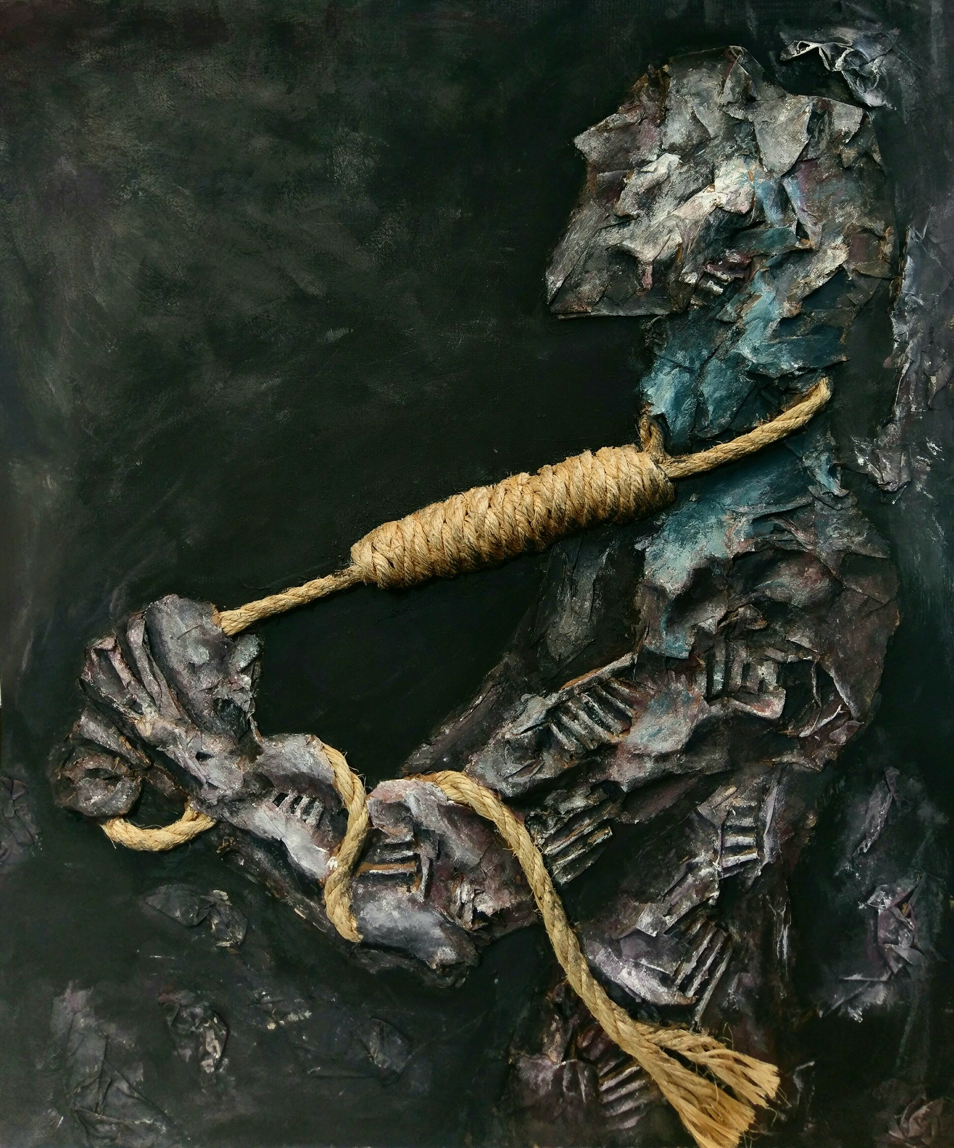 Untitled, acrylic and mixed media on board, 2017