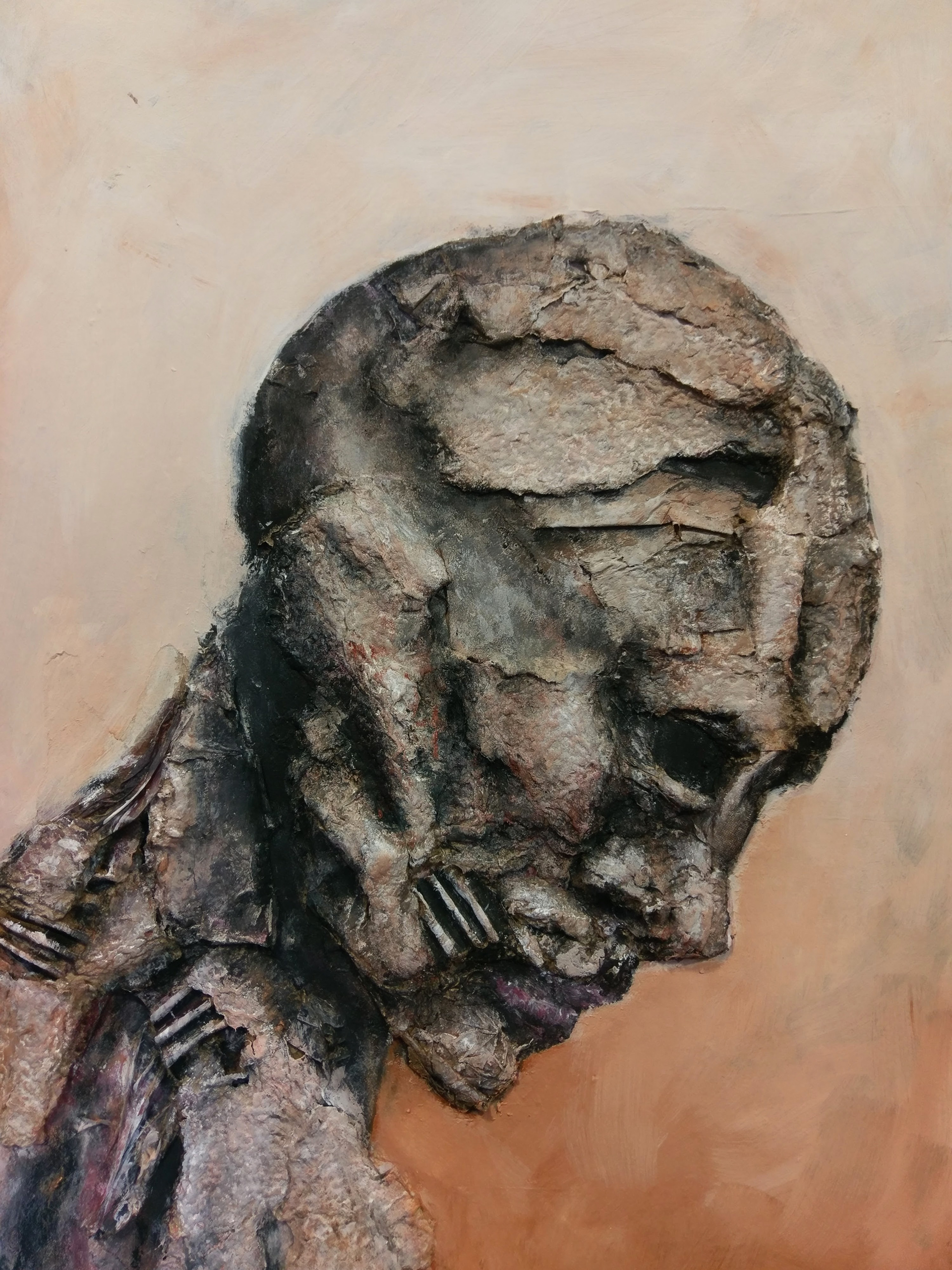 Untitled, acrylic and mixed media on board, 2017