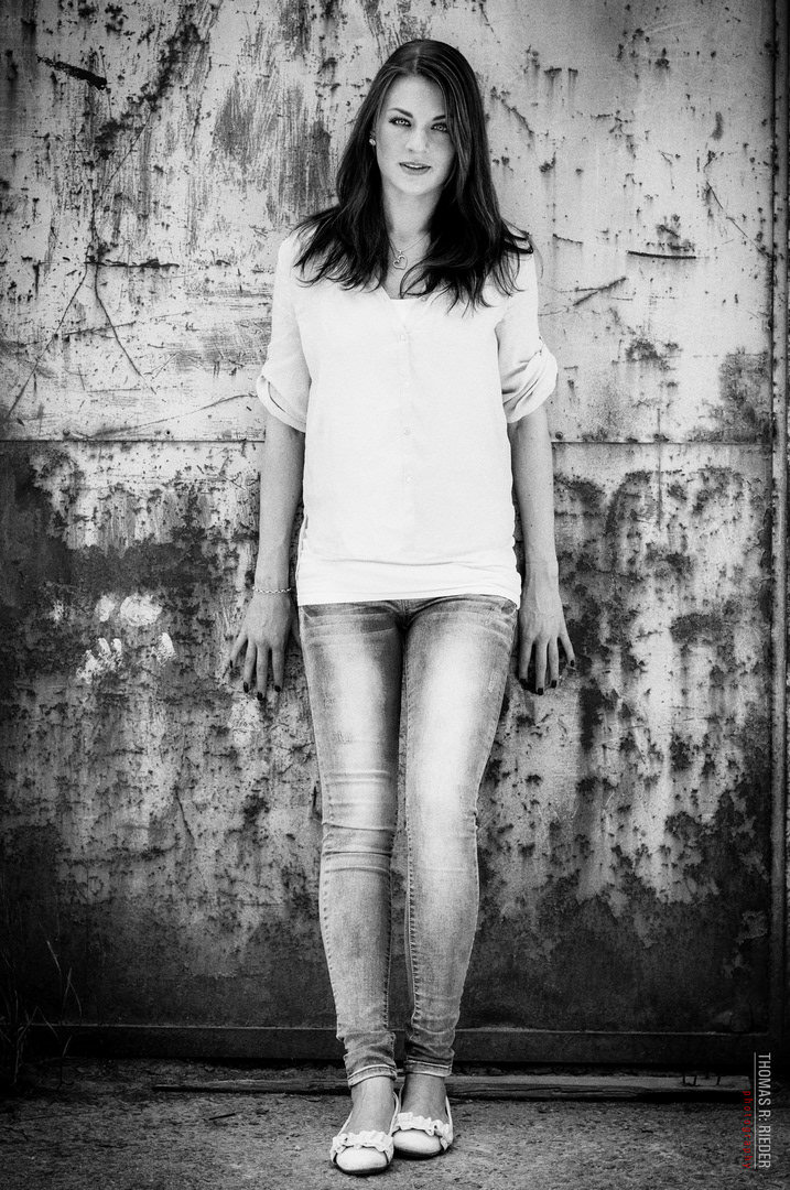 black and white