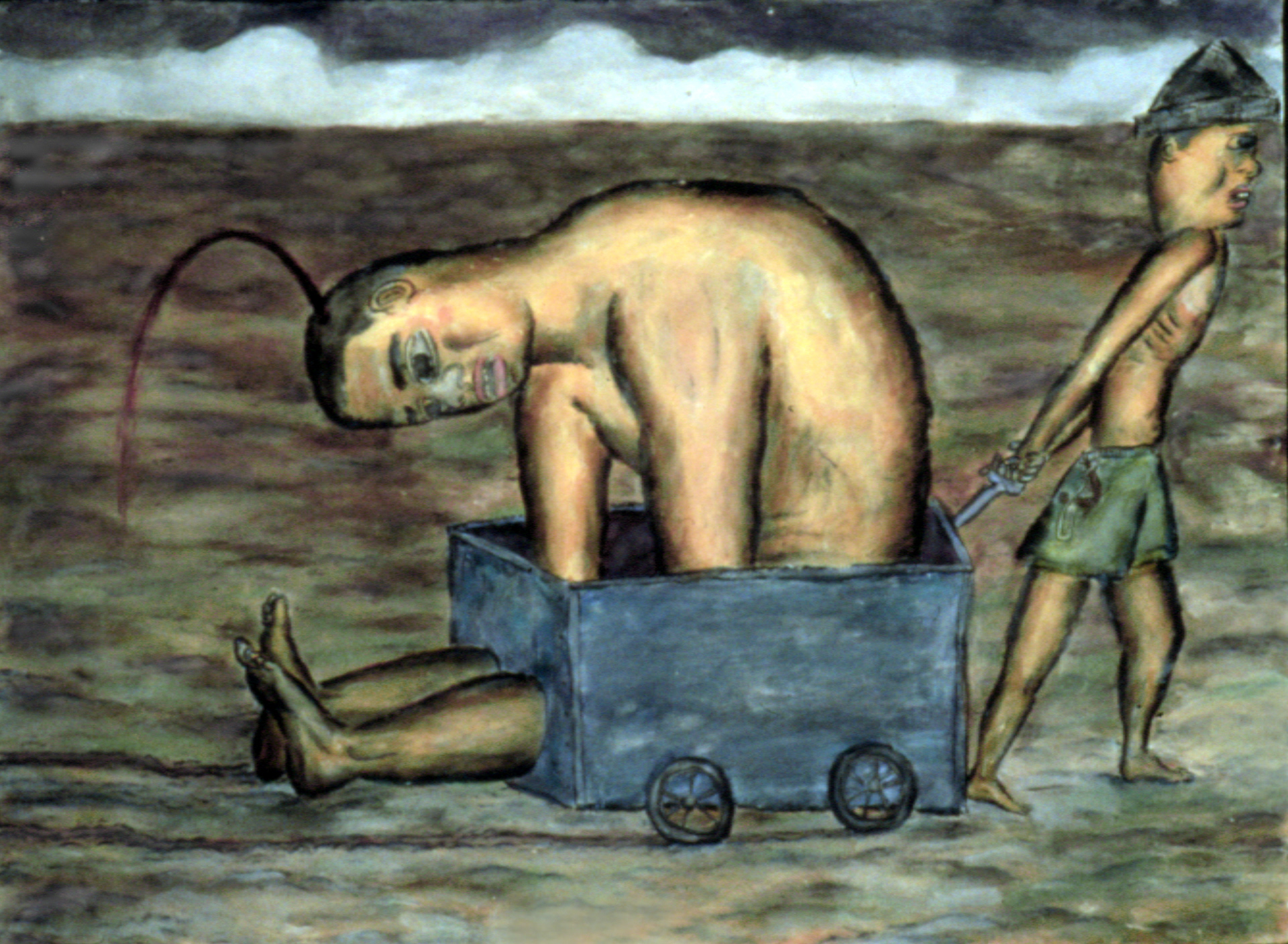 Dad Wagon, 2002, Ink and guache on paper 23" x 30"