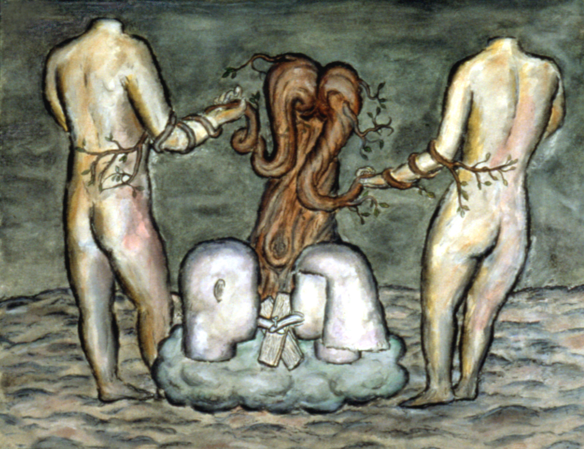 Wedded, 2002, Ink and guache on paper 23" x 30"