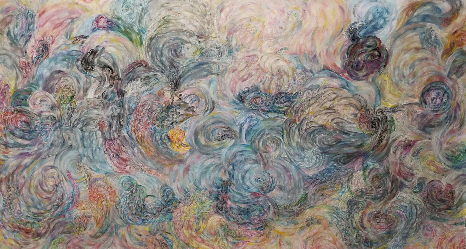 Pastel, Chalk, Ink and Graphite on Paper, 9 x 5 feet