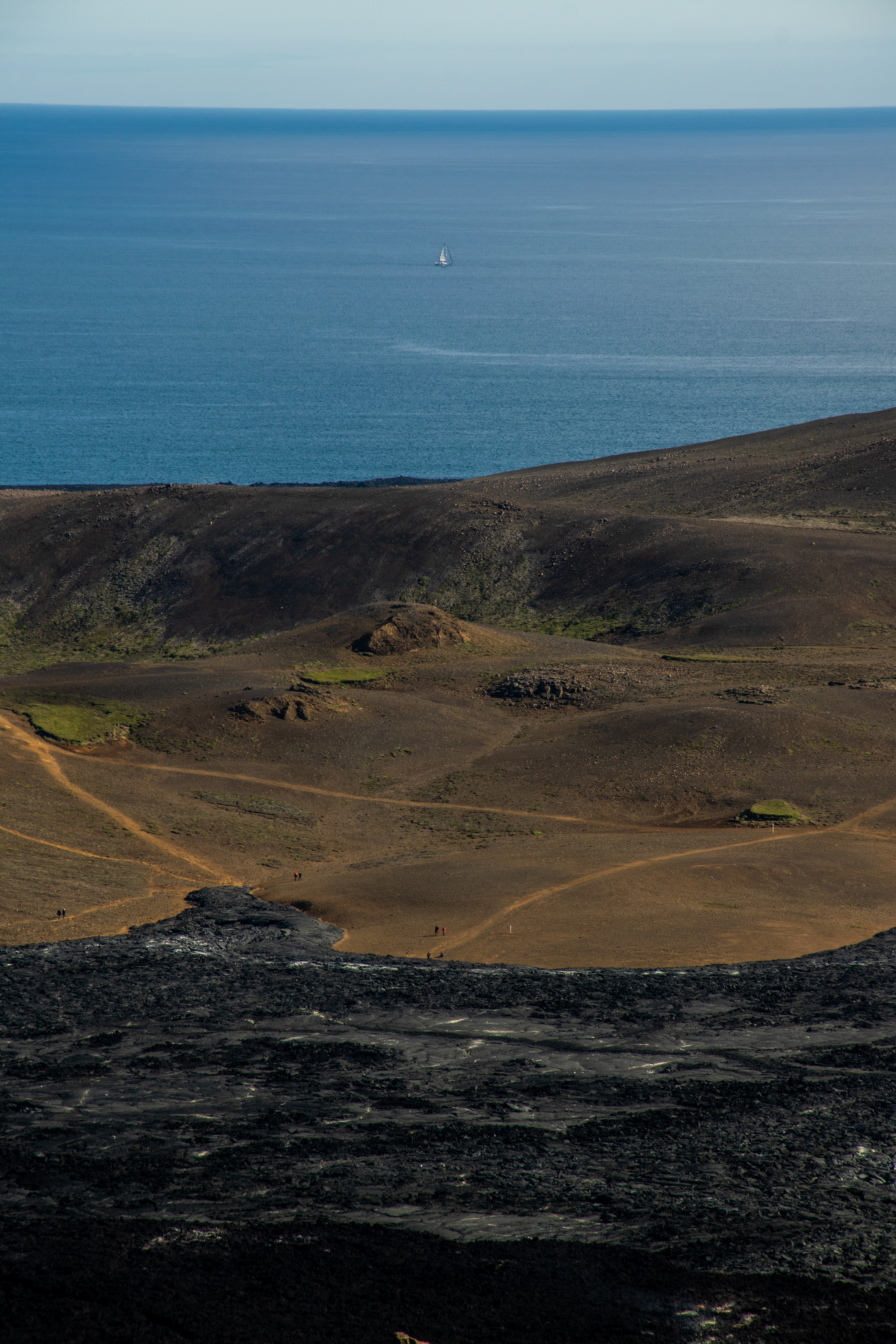 Péninsule de Reykjanes depuis le volcan Fagradalsfjall