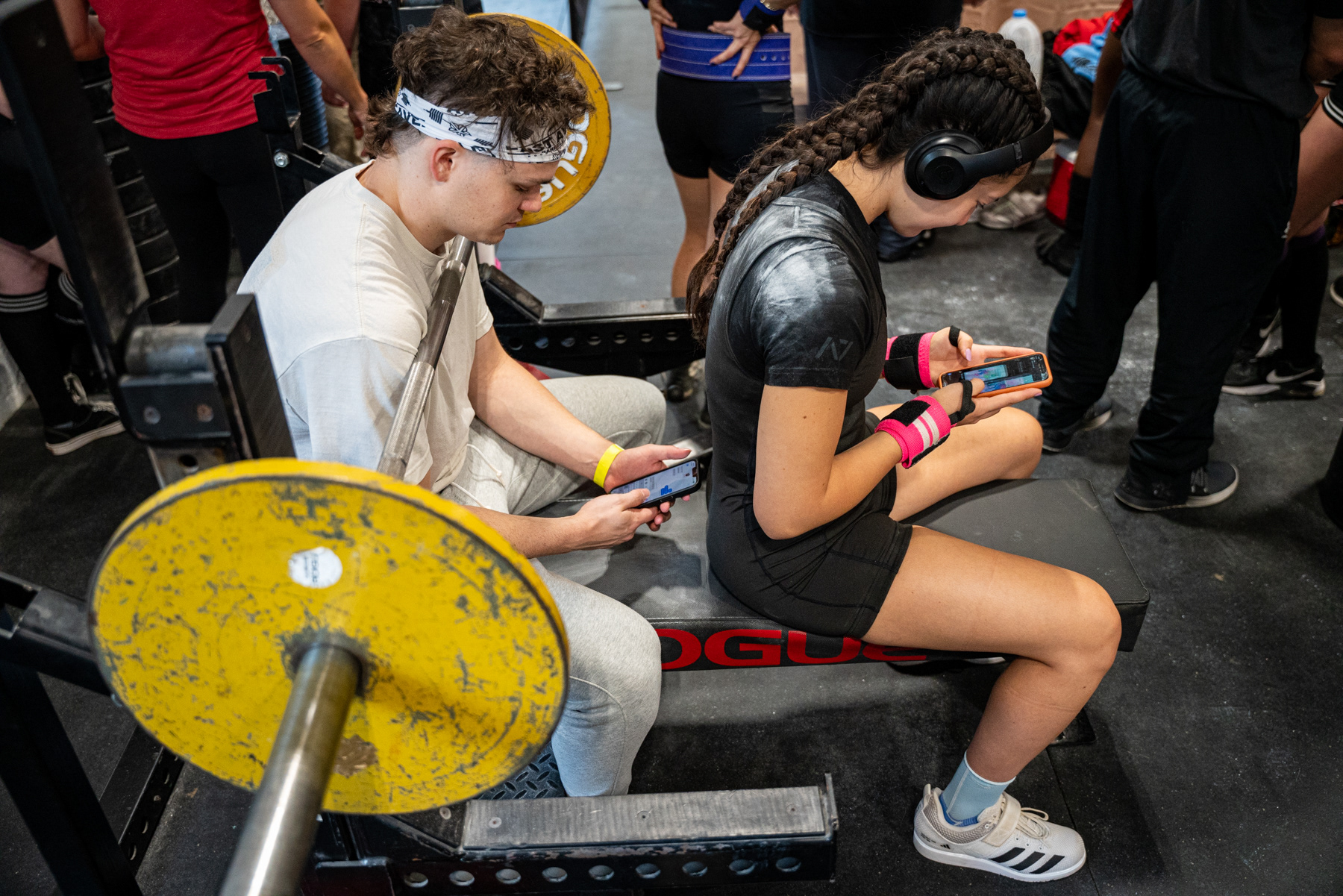 Sam DeLong and Julia Chrisbacher at USA Powerlifting Rochester Rumble V  in Henrietta , NY on Sept. 9, 2023. 