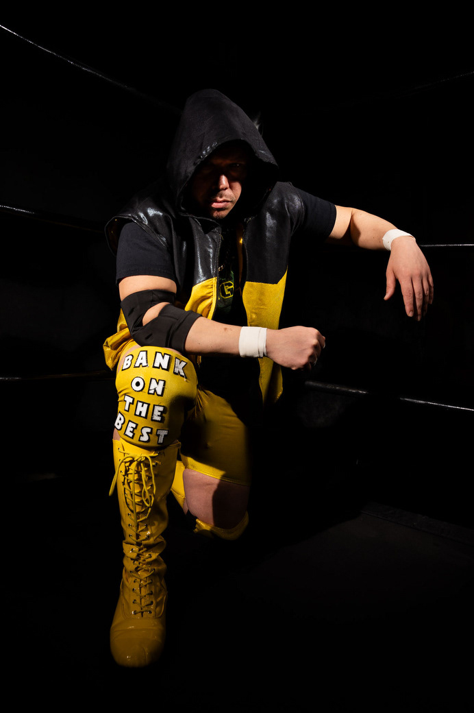 Price Purgold founding member of the wrestling faction Greed at the Ground Zero Wrestling Gym in Rochester, NY on Jan. 28, 2024. 