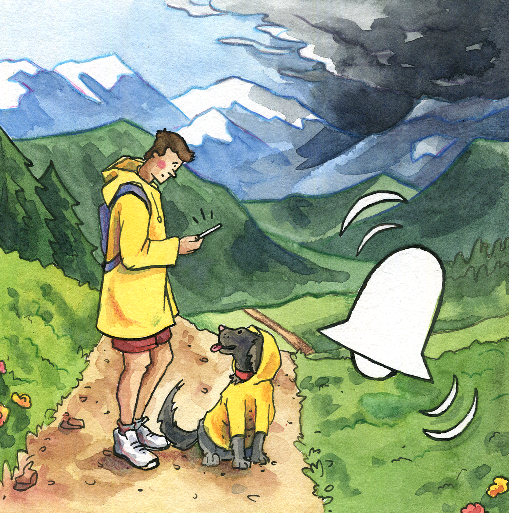 'Rain Alarm' App Illustrations