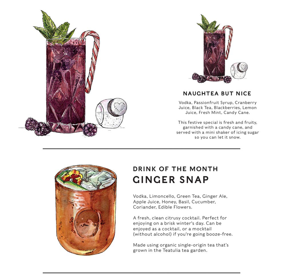 Teatulia Bar Cocktail Menu
