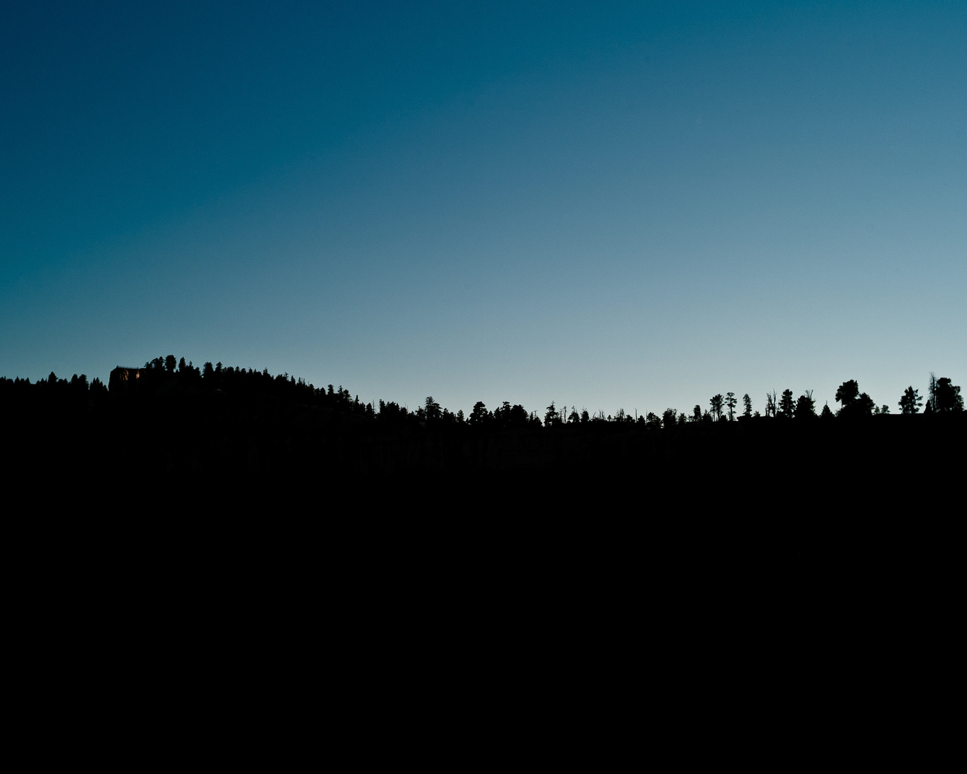 Silhouette of trees at Bryce Canyon
