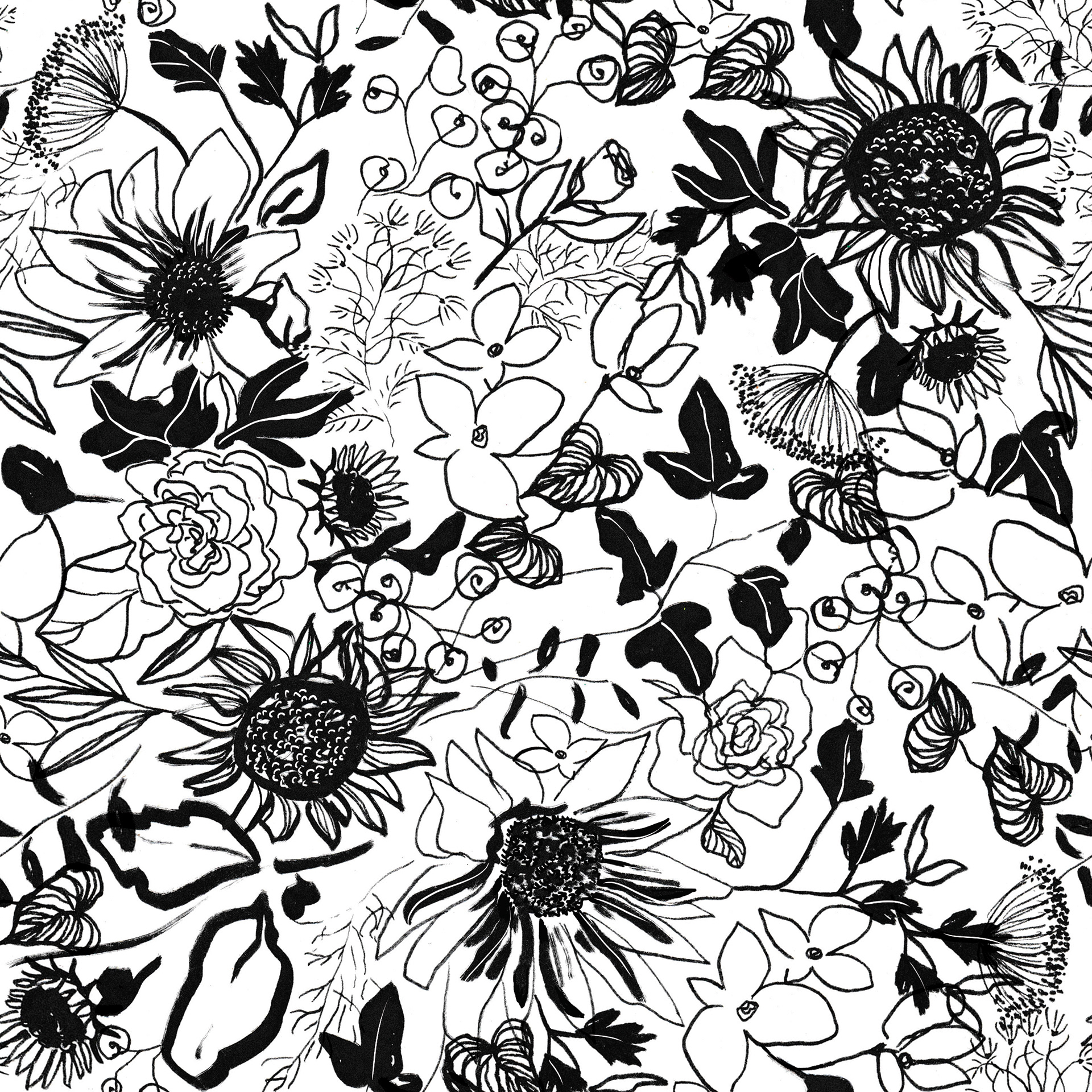 pattern creation using mono florals