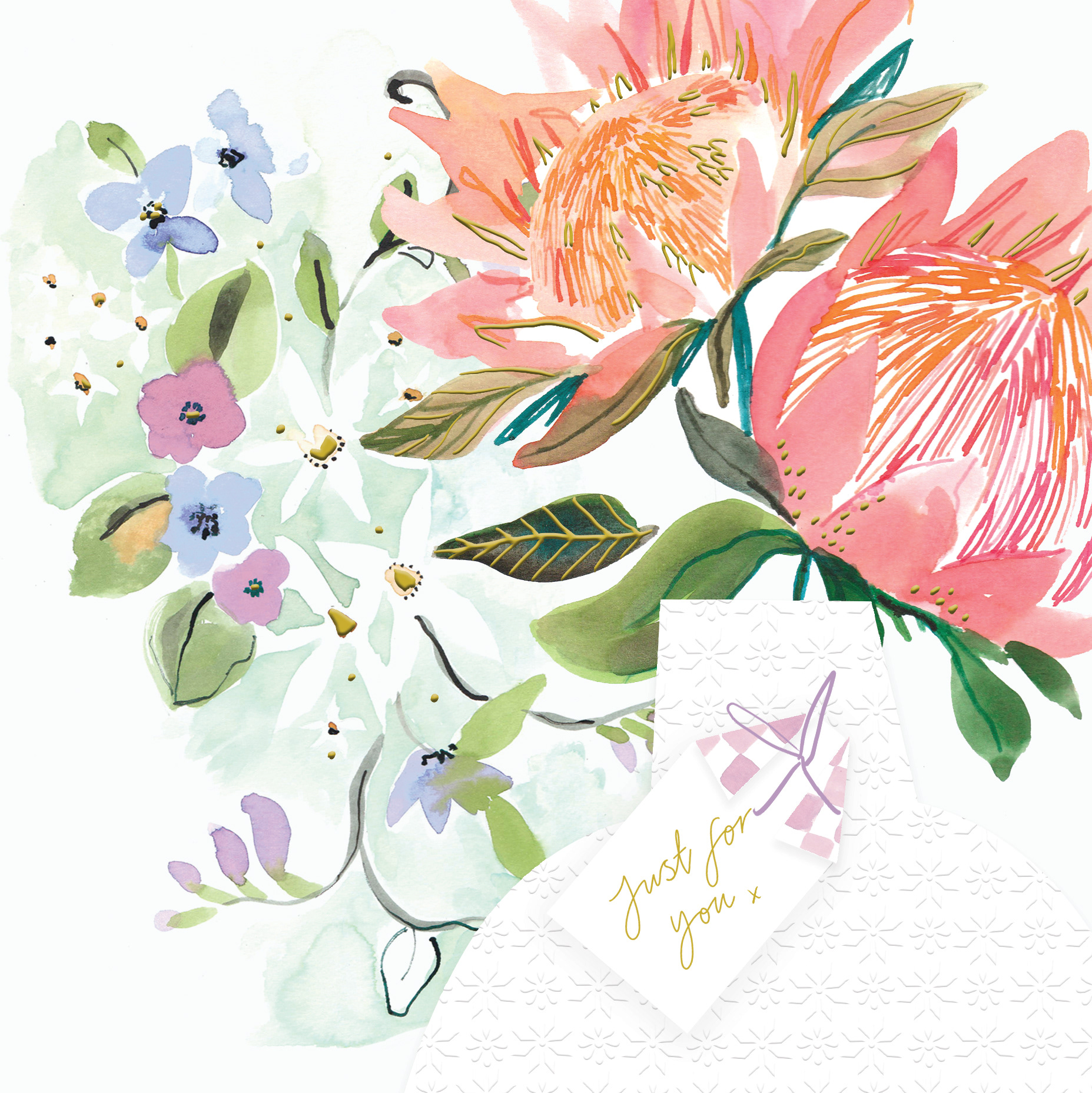 Watercolour floral for everyday range