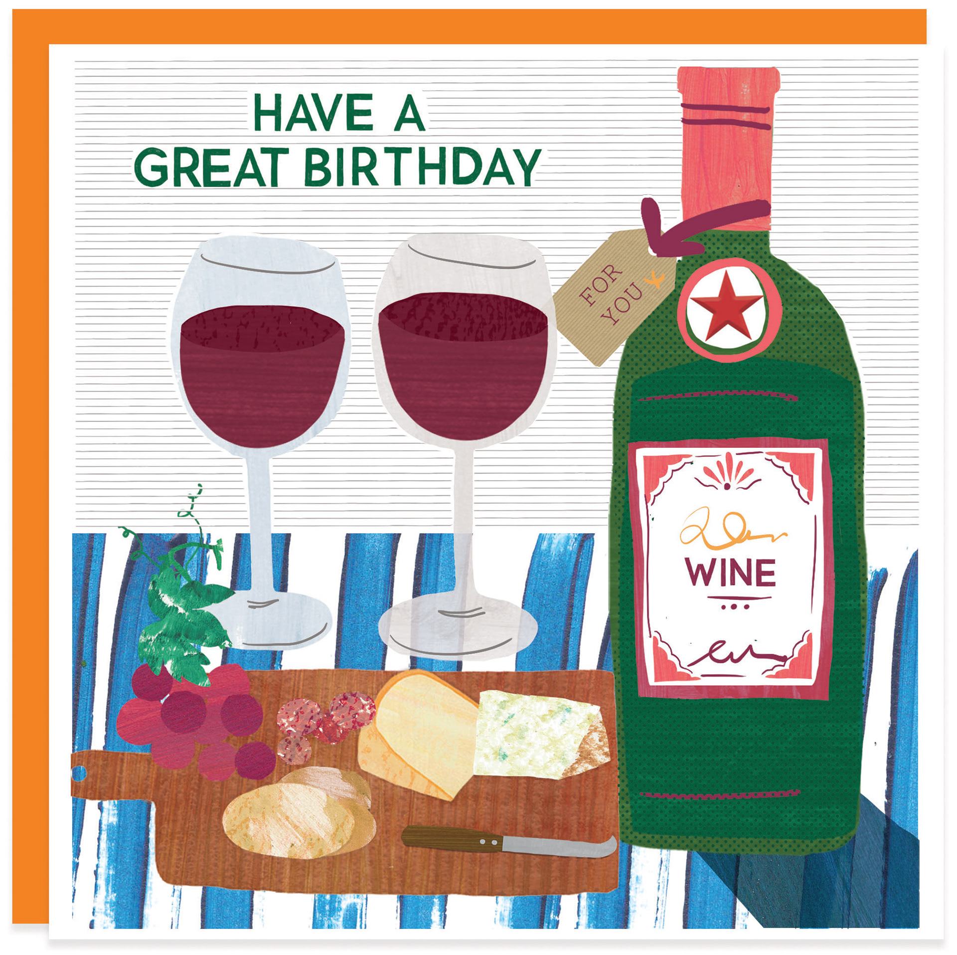 Wine theme birthday card Ling card