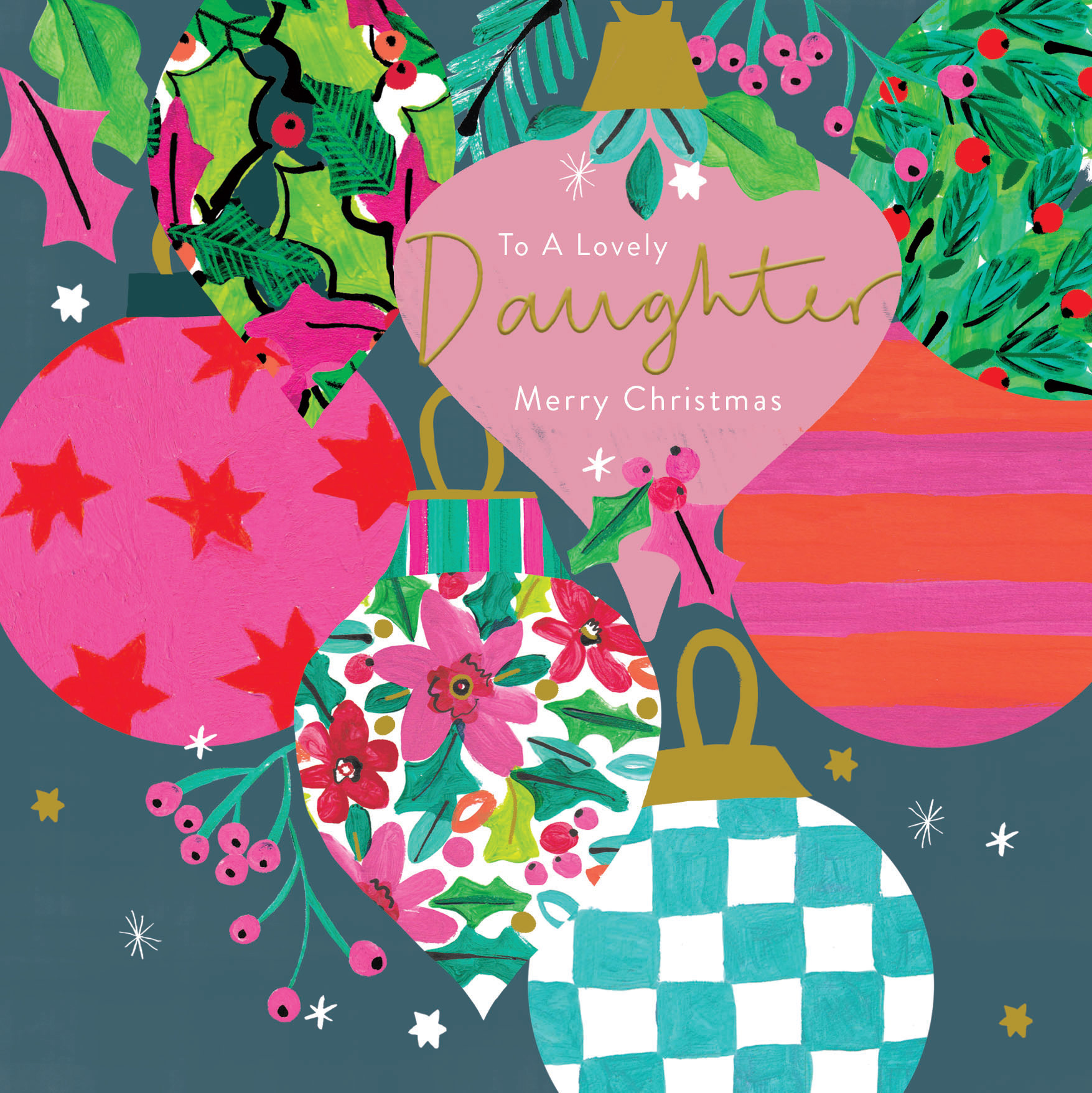 Christmas floral brights range- baubles