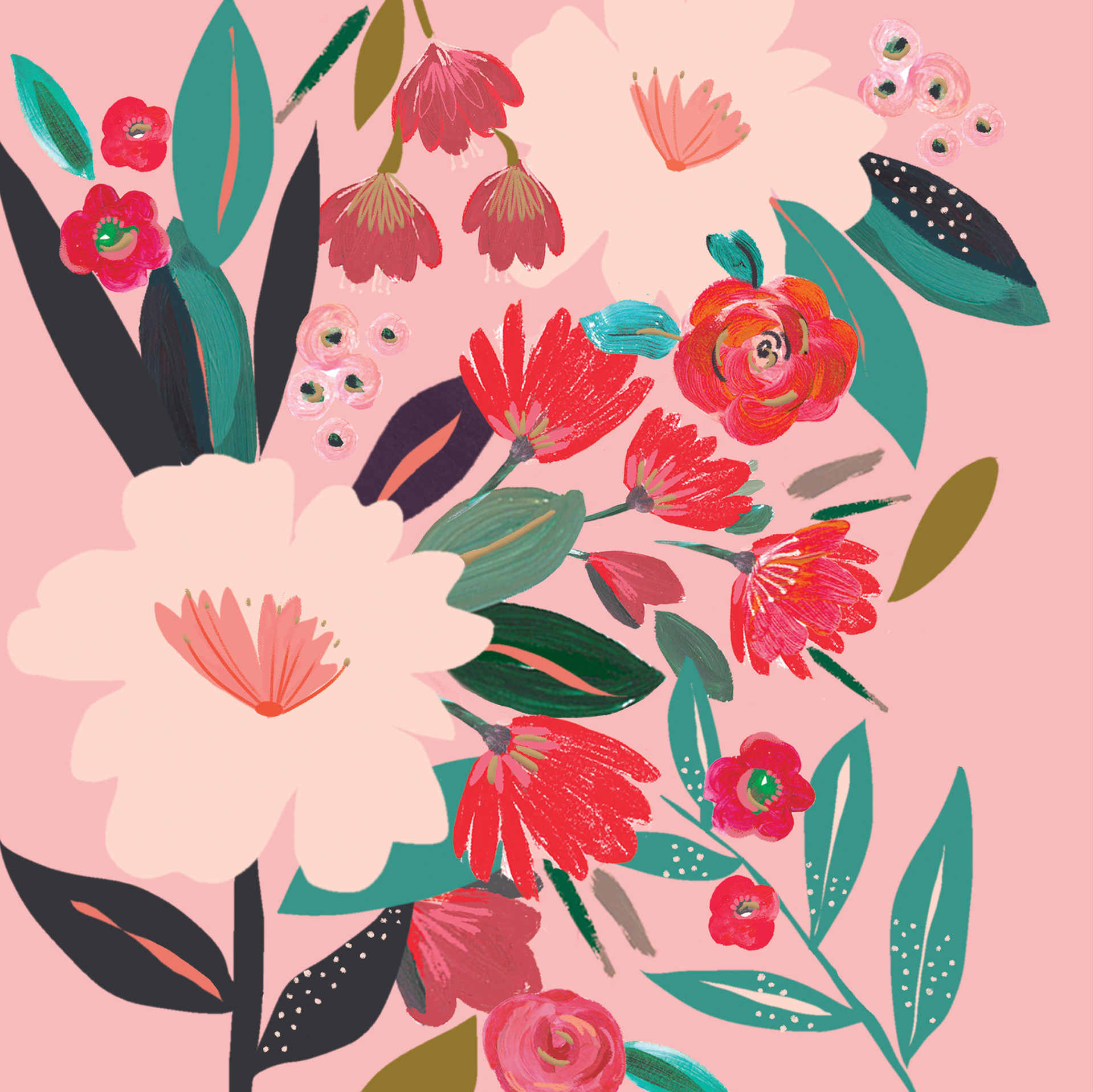 Painterly floral for Valentine's Day