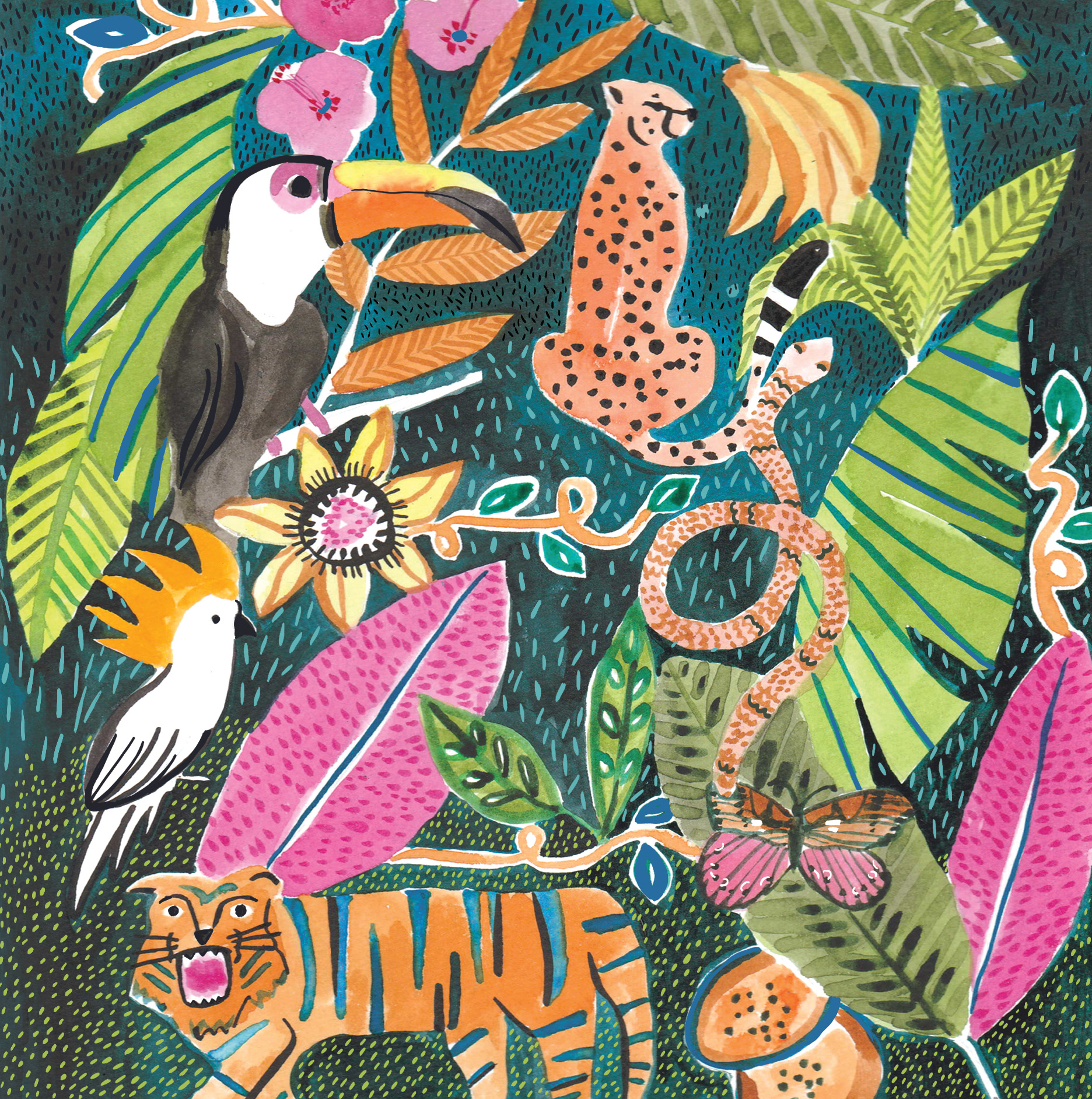 Inky Illustration for Vivid Abundance range