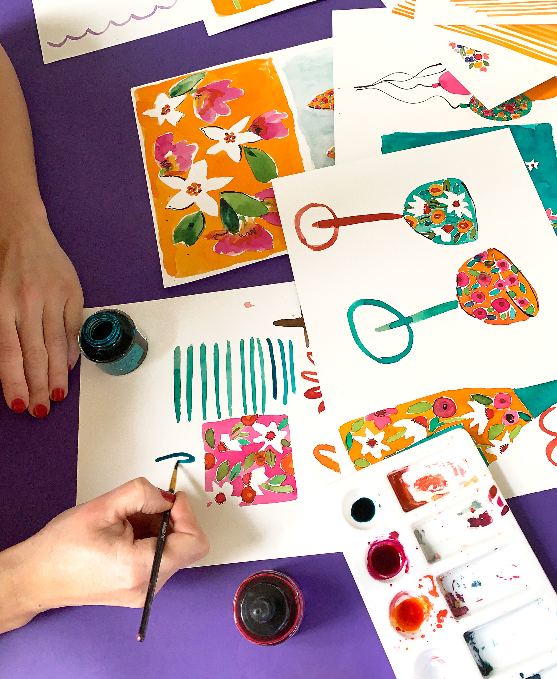 Hand painting 'Summer Vera range' icons