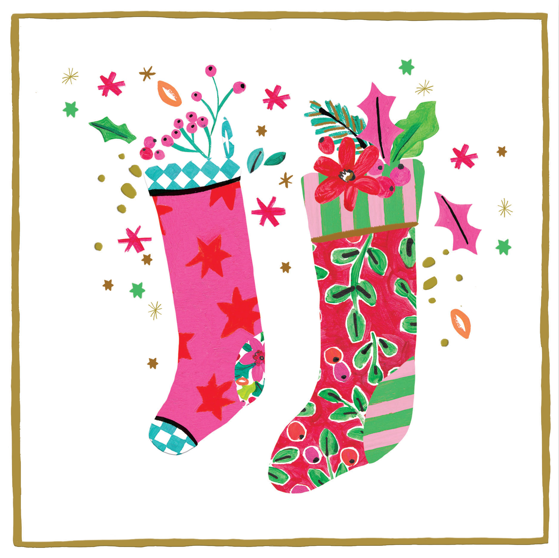 Christmas floral brights range-Stockings