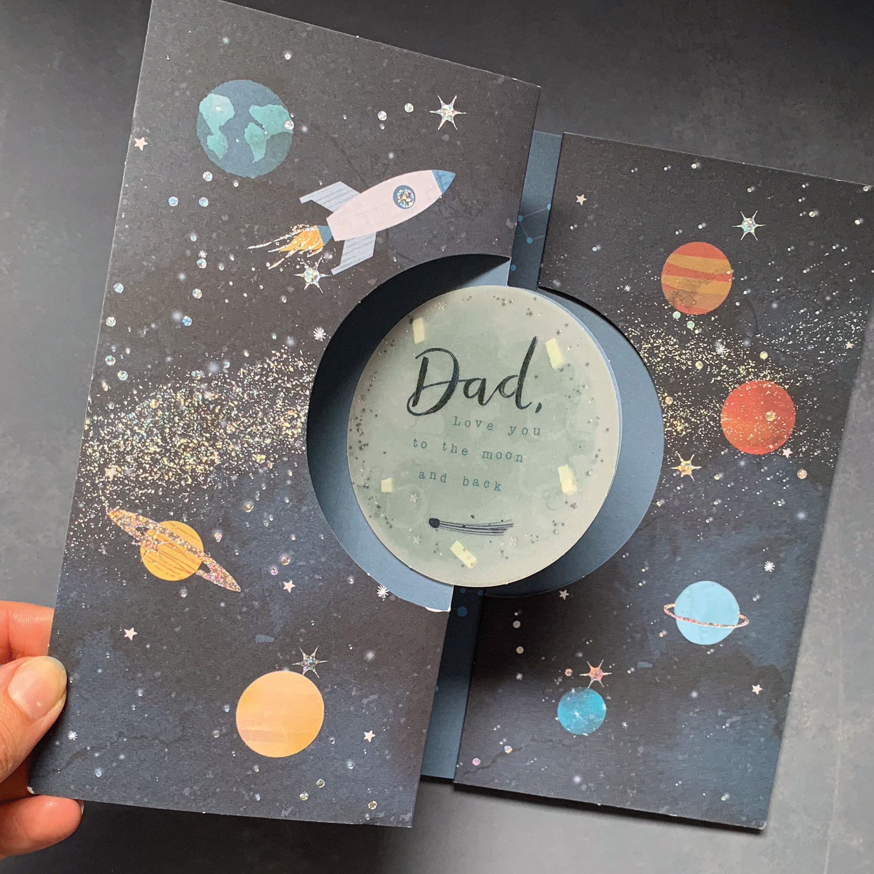 3D fold card with trace tip on