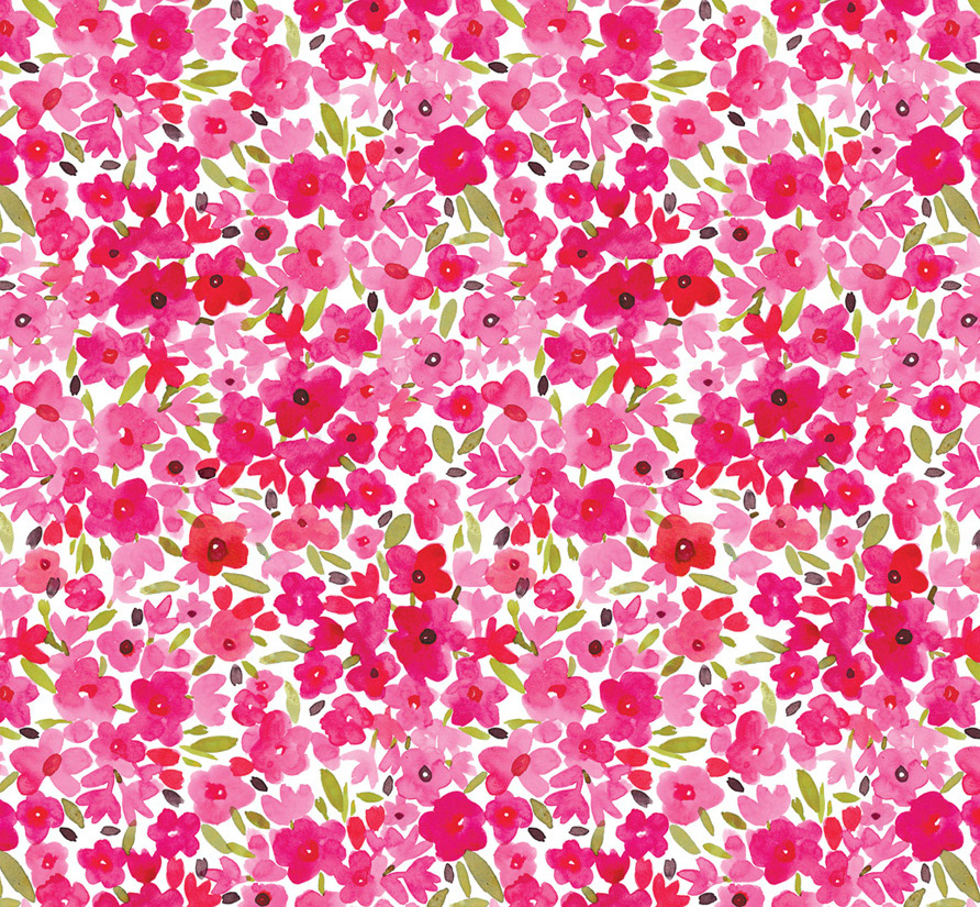 Ditsy floral created from a flower painting in her Mum's garden