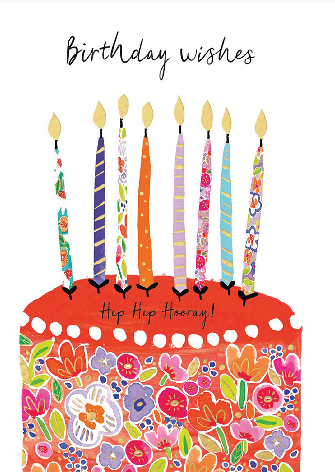 Cake and candles illustration for Summer Vera range