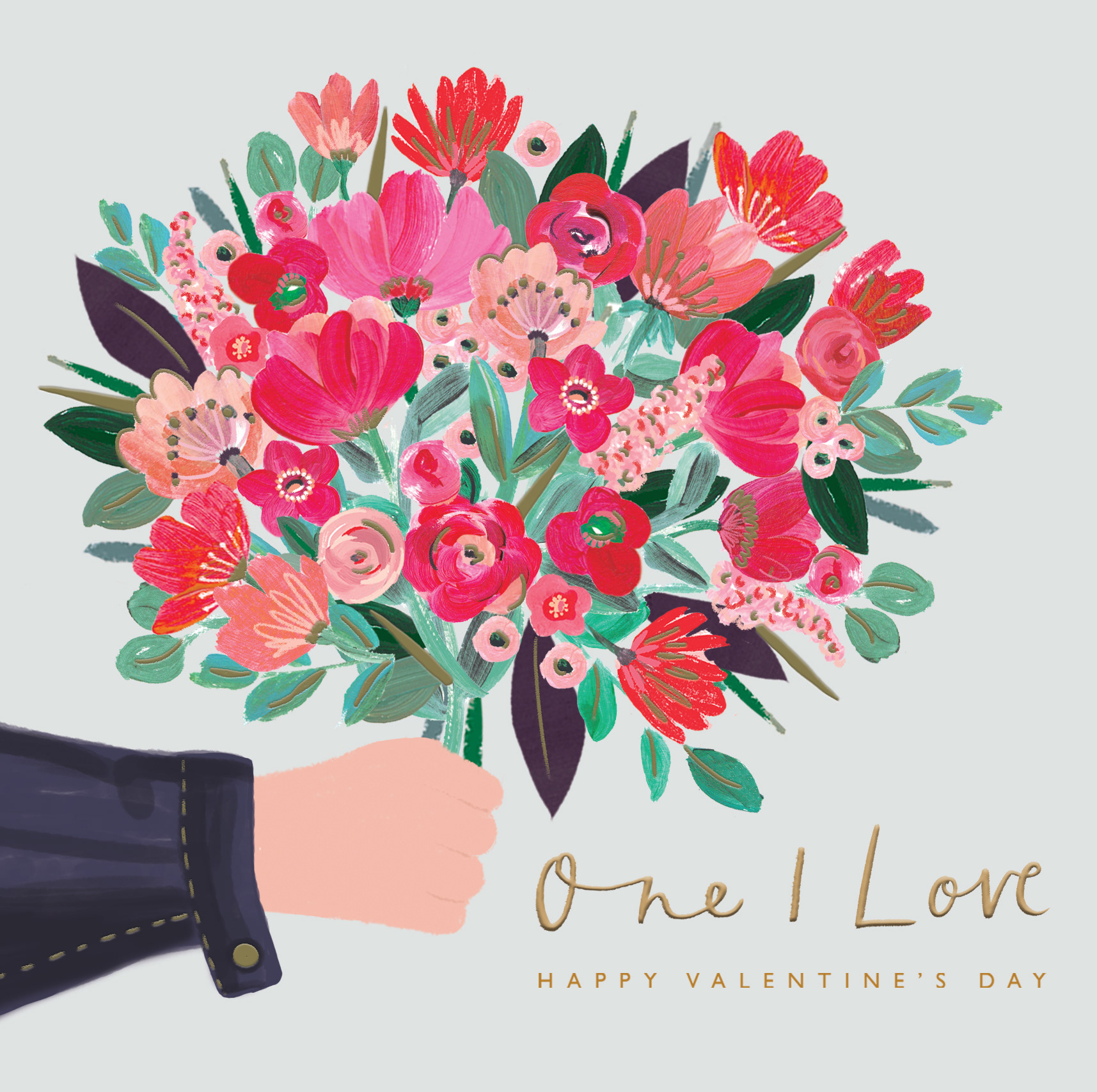 Painterly bouquet for Valentine's Day