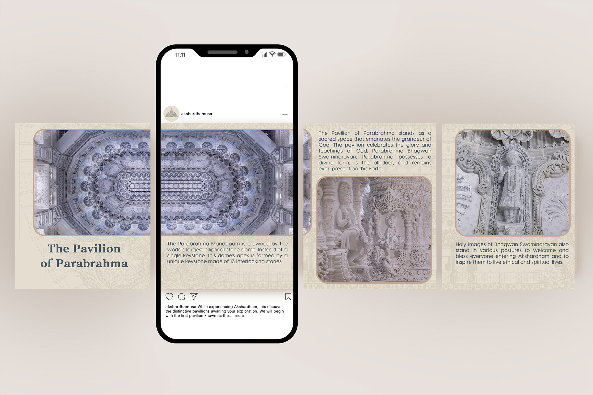 Social Media series featuring the architectural significance of each pavilion.