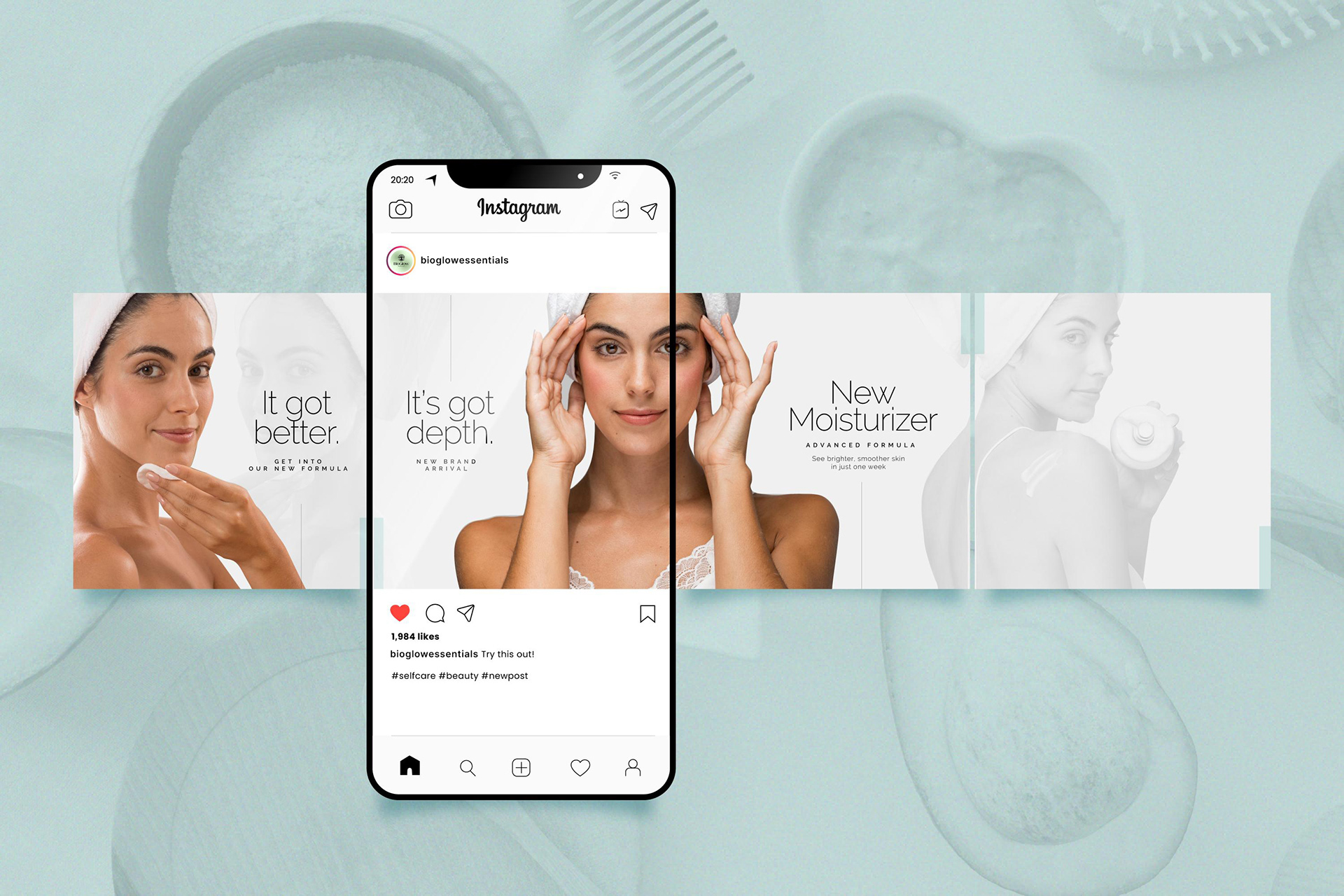 Sample of Social Media work created for BioGlow Essentials Pharmasutical