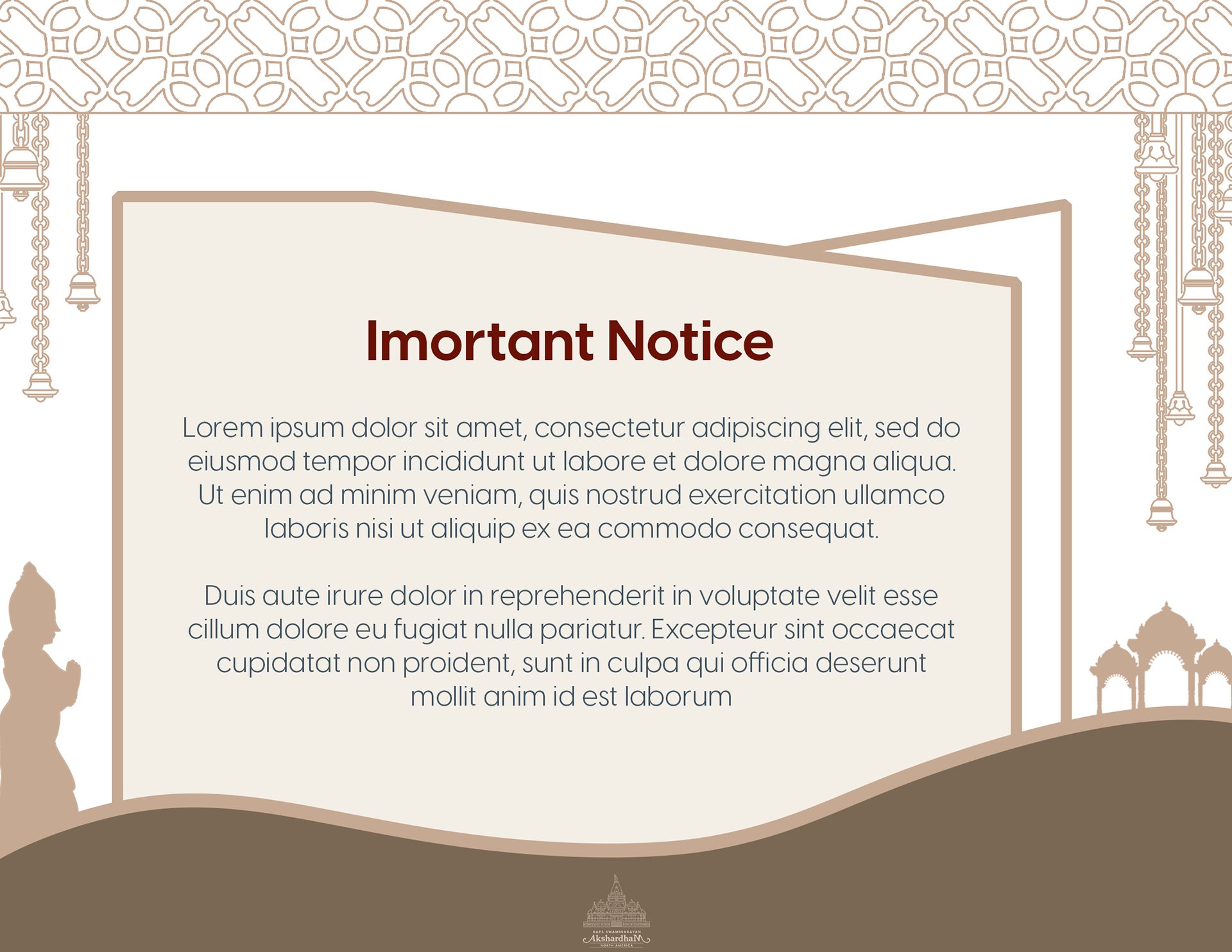 Important Notice template created for Social Media