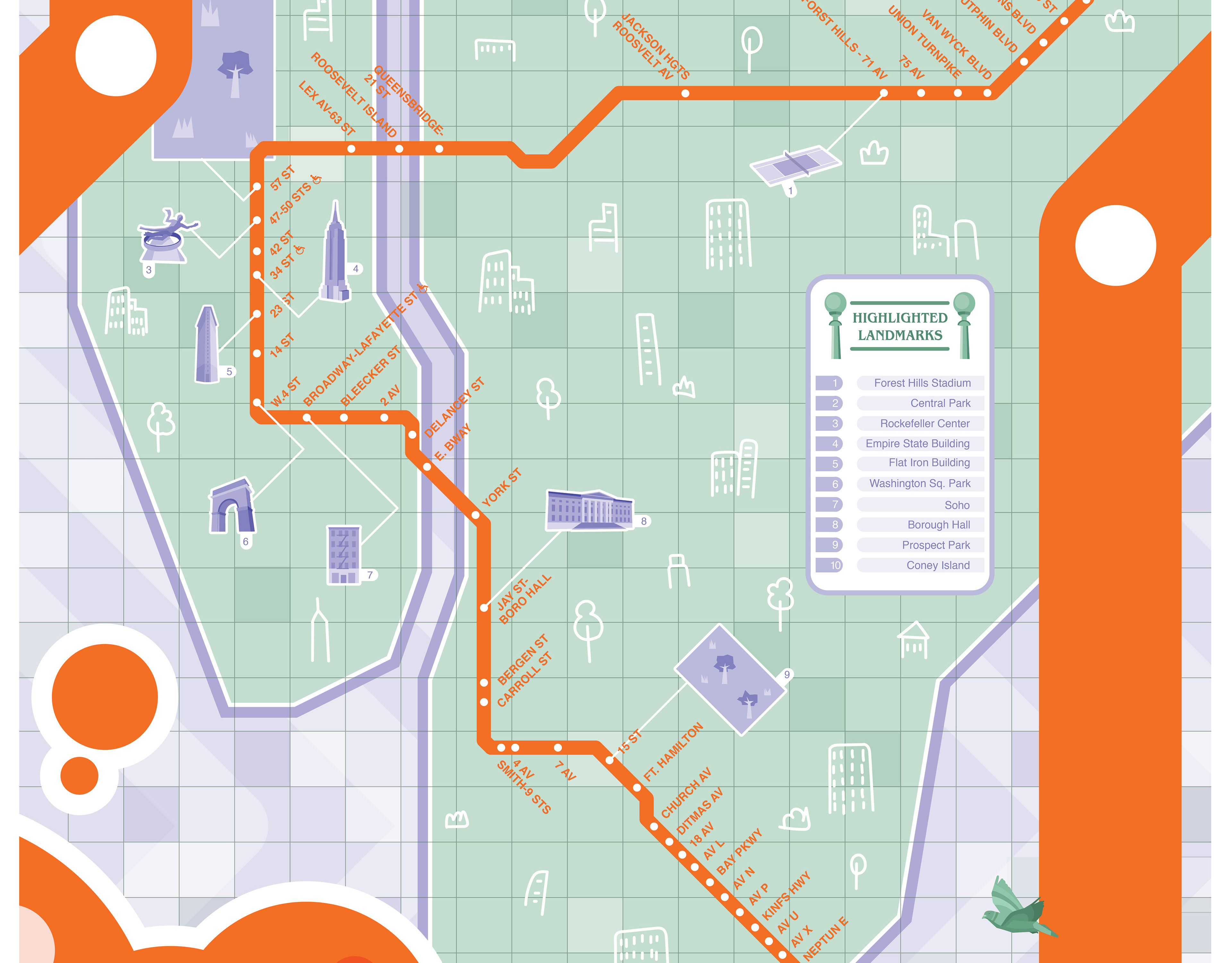 Matthew Bruner NYC F Train Map