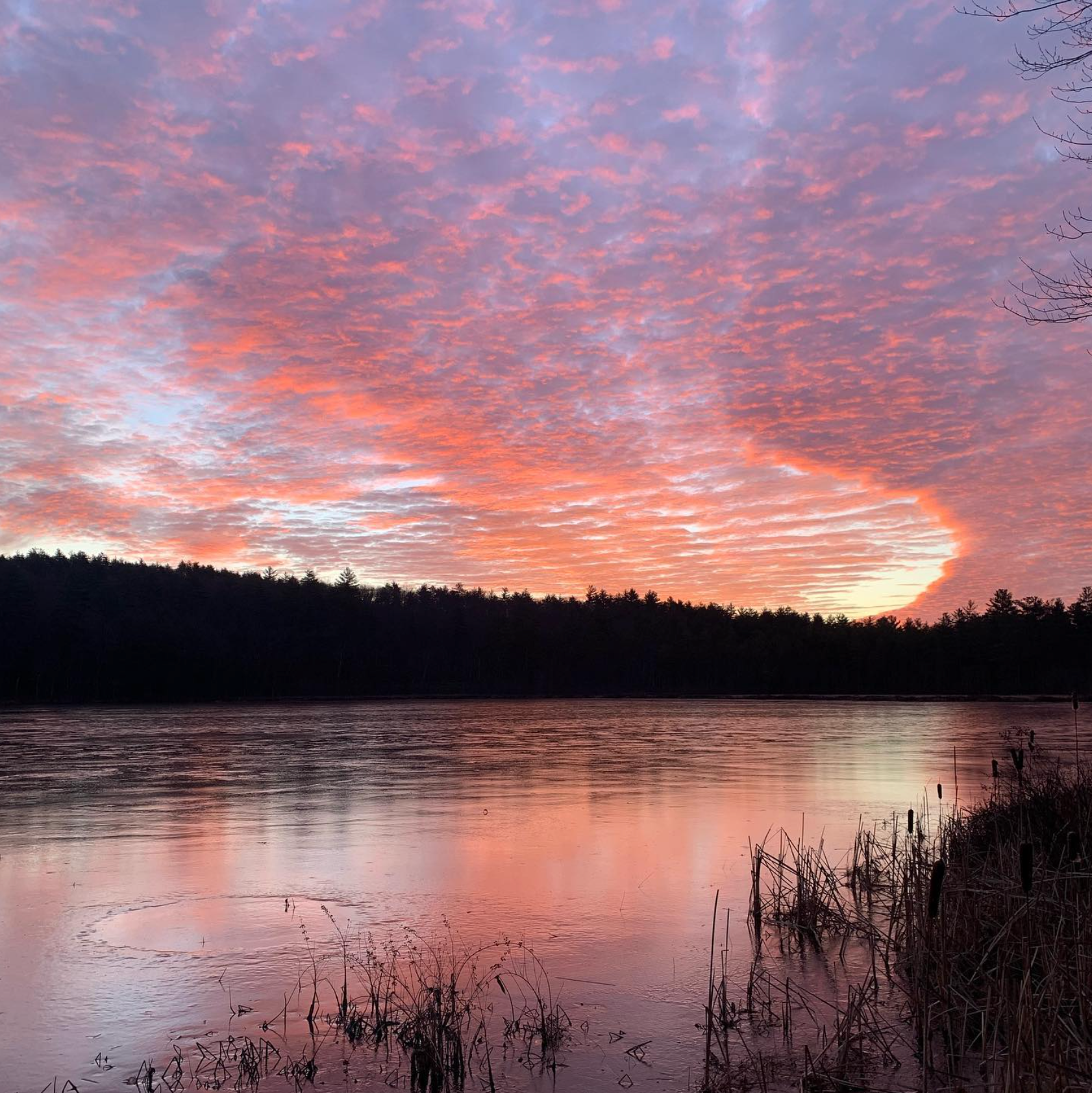 Snow Pond Sunrise Winter