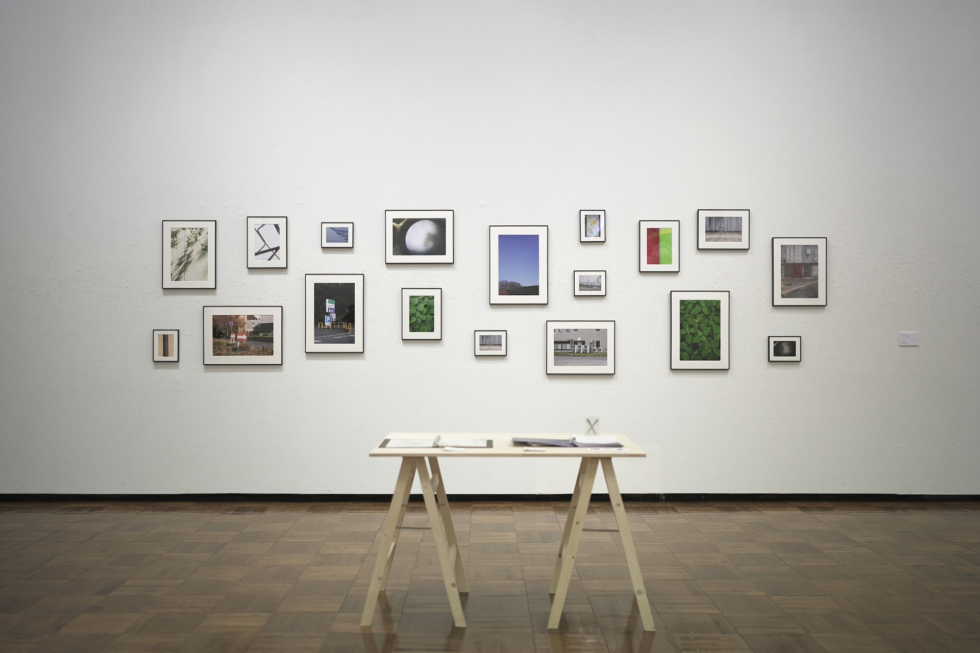 石毛亮太　修了制作「Element-Relation」　2025、インクジェットプリント、18点組作品、100×490cm（展示全体）