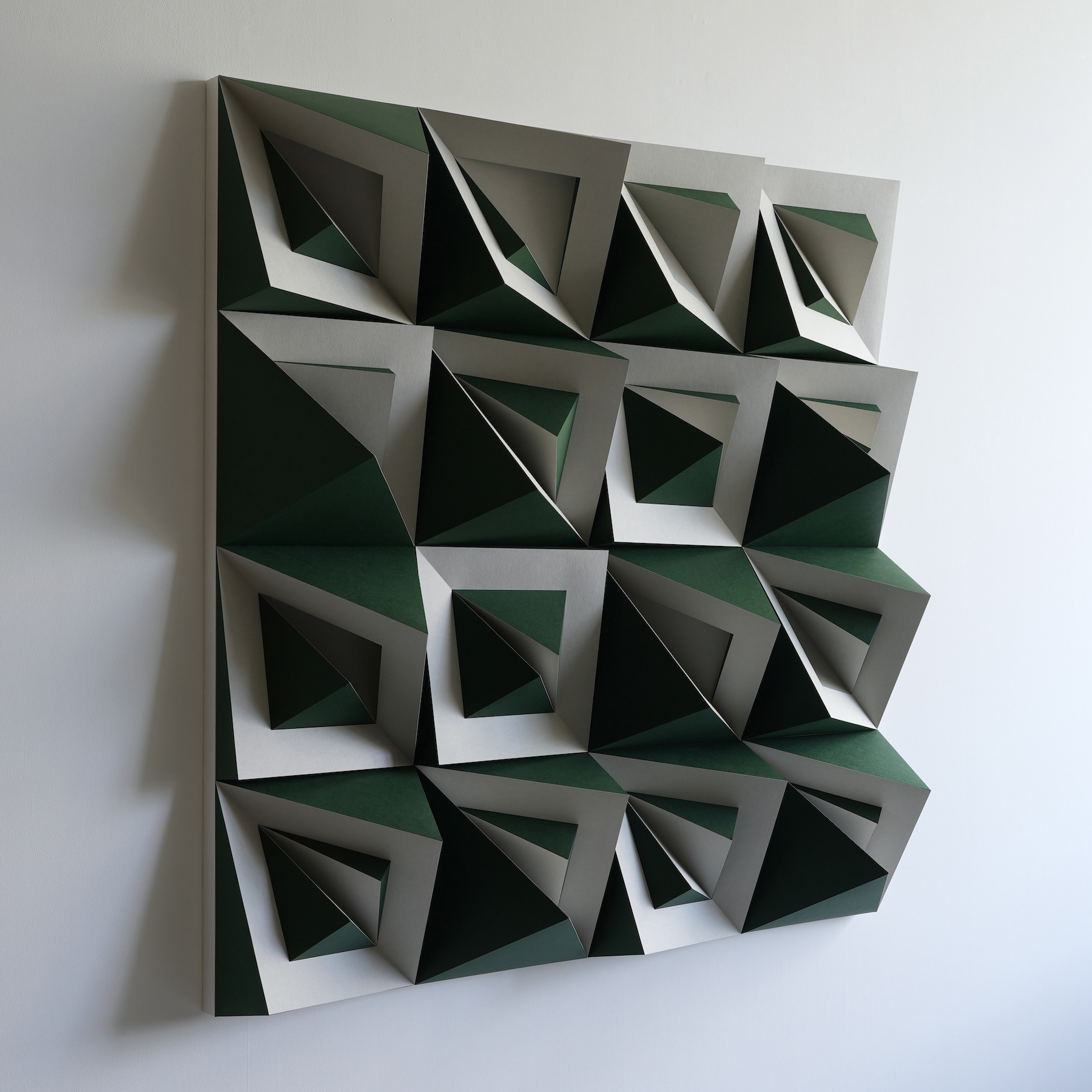 "2408" 2024 paper, glue, wood panel 100×100×20cm