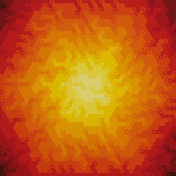 "system construction 0502-1" 2005 acrylic gouache on wood panel 91 x 91cm