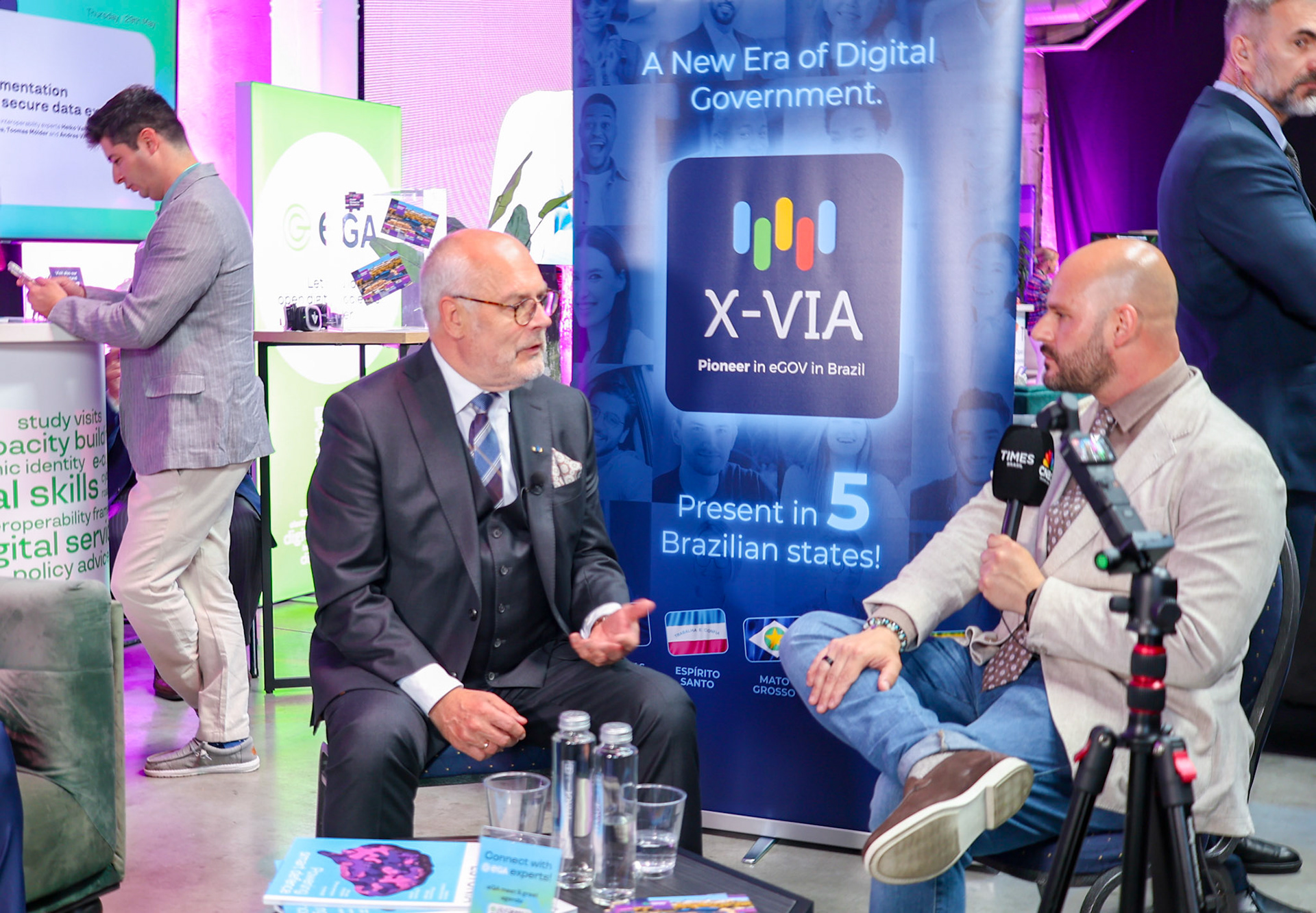 E-gov Conference 2025 - Estonia / In the image, Estonian President Alar Karis is interviewed by CNBC Brazil. 