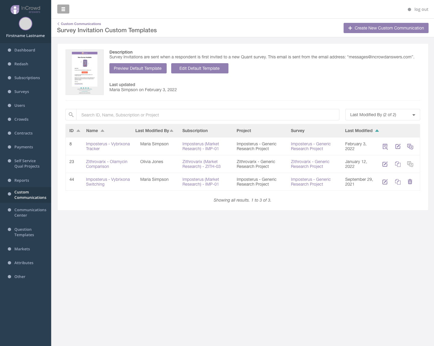 Survey Templates