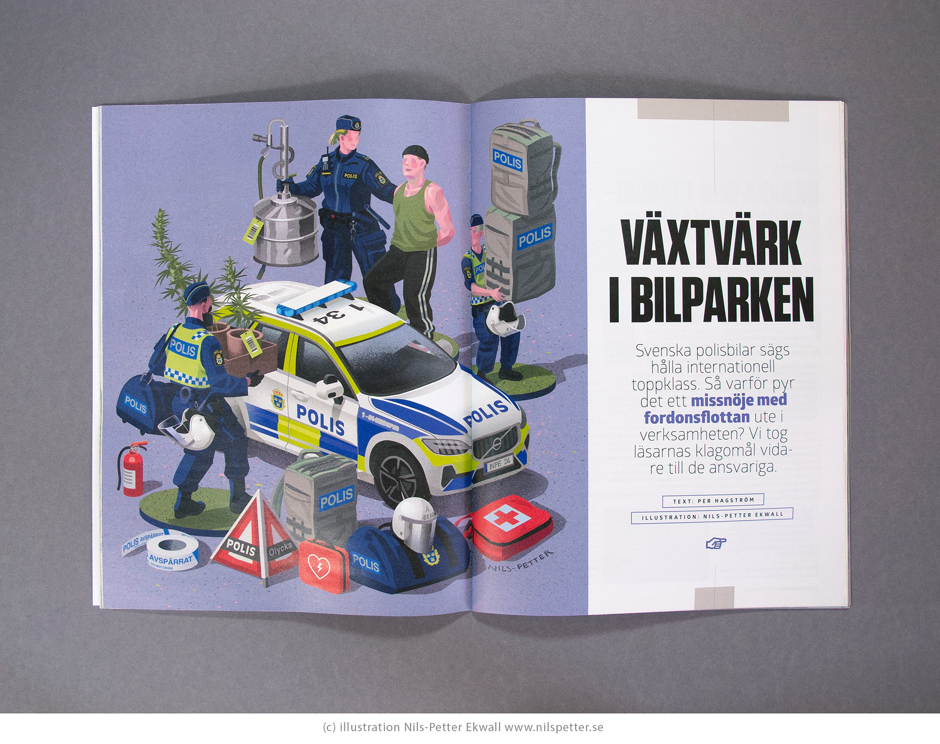magazine illustration by Swedish illustrator Nils-Petter Ekwall