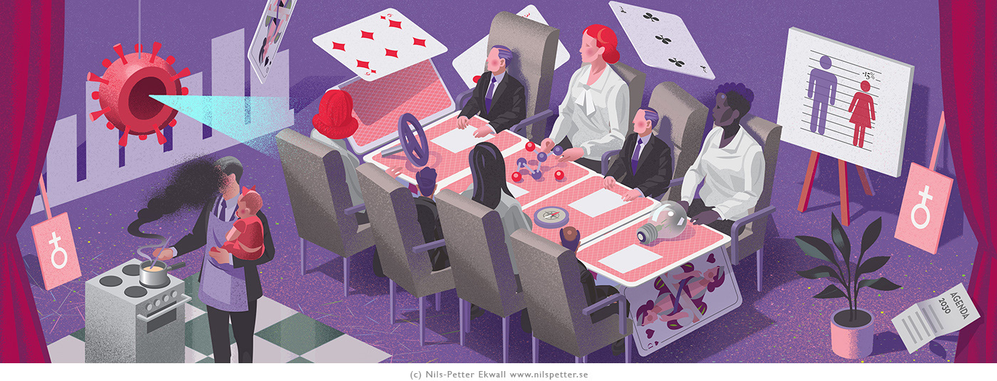 Illustration by illustratör Nils-Petter Ekwall