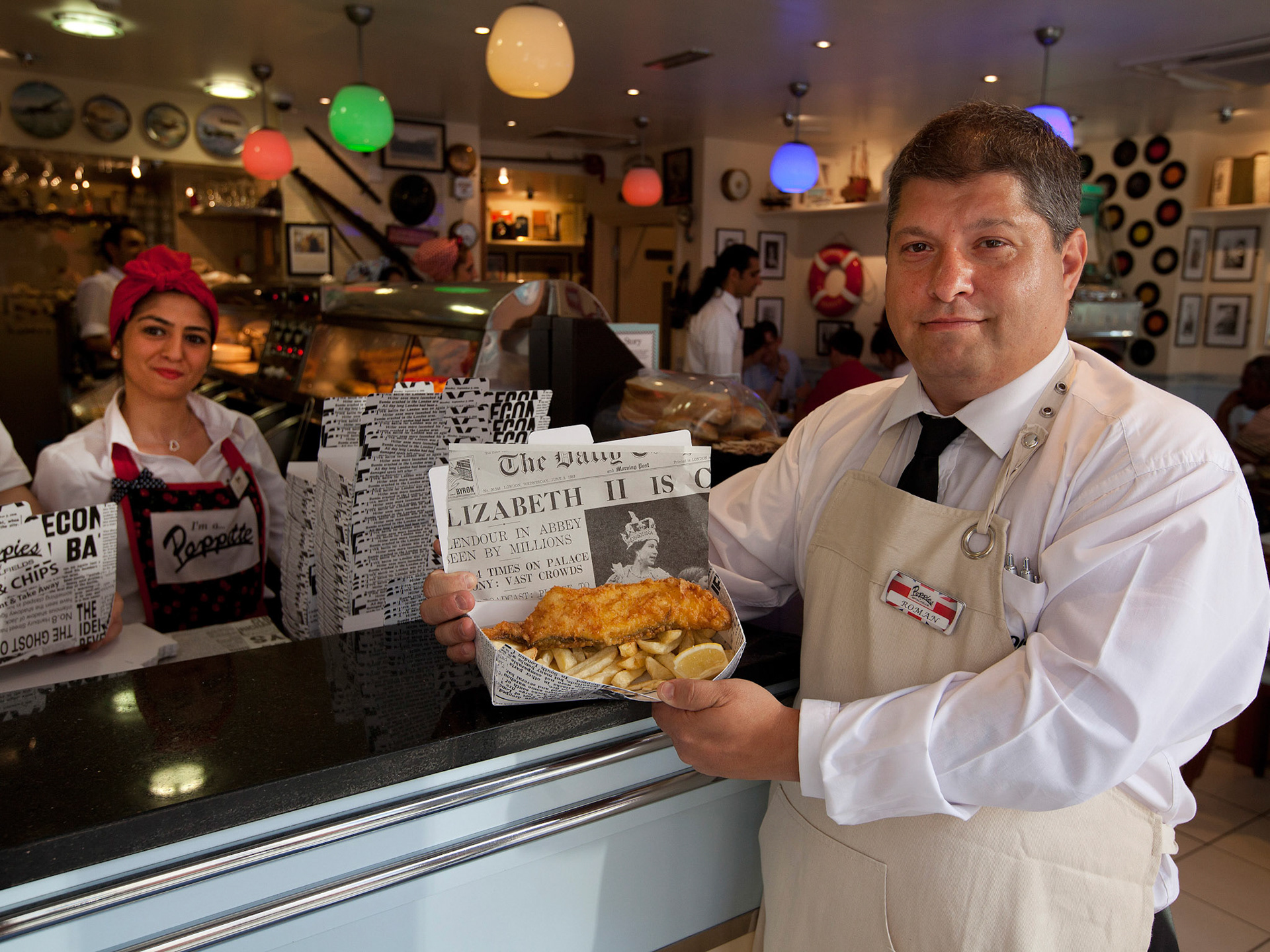 Poppies Fish and Chip shop,Shoreditch,London.