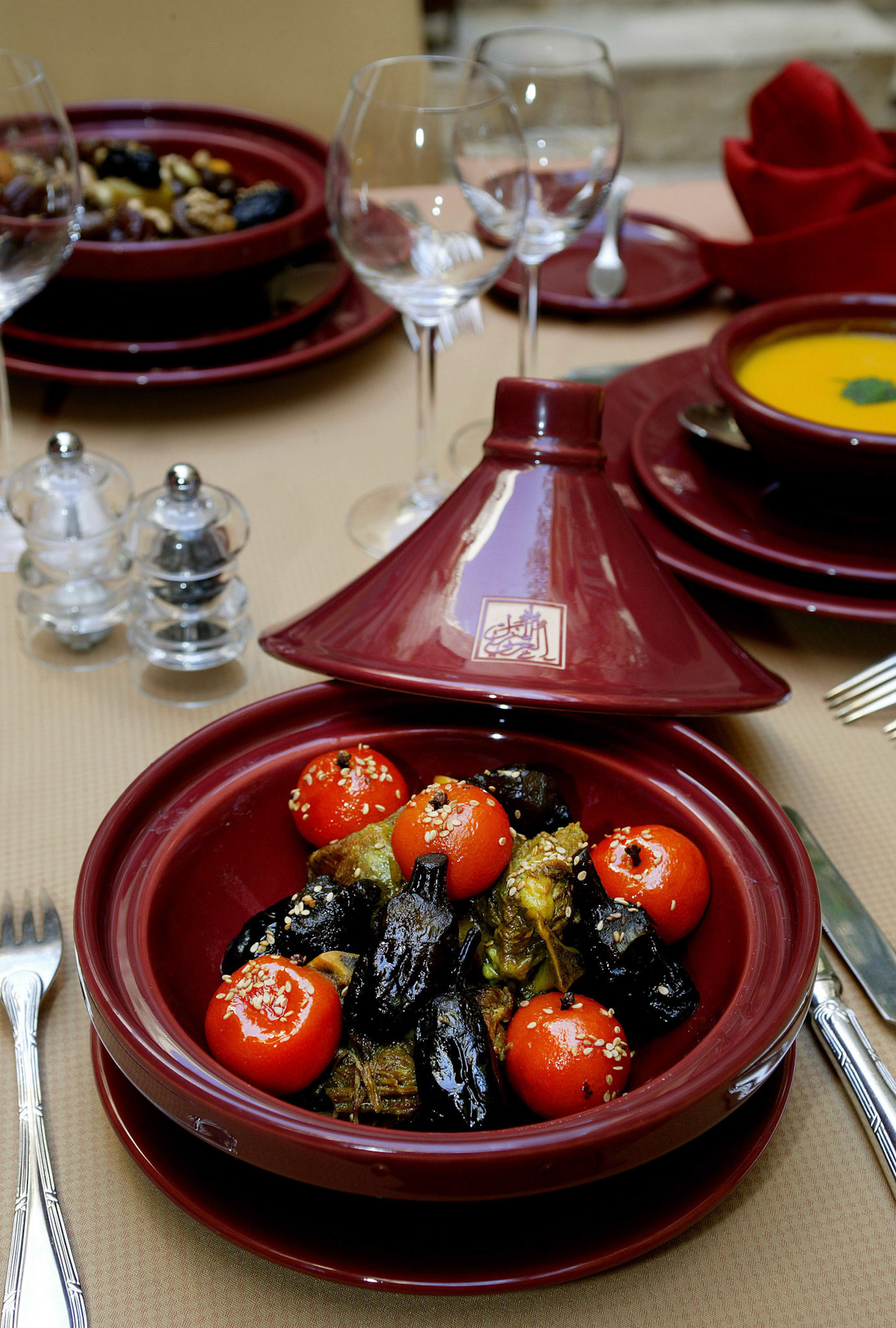 Roasted vegetable tagine at La Mason de Arab,Marrakech,Morocco.