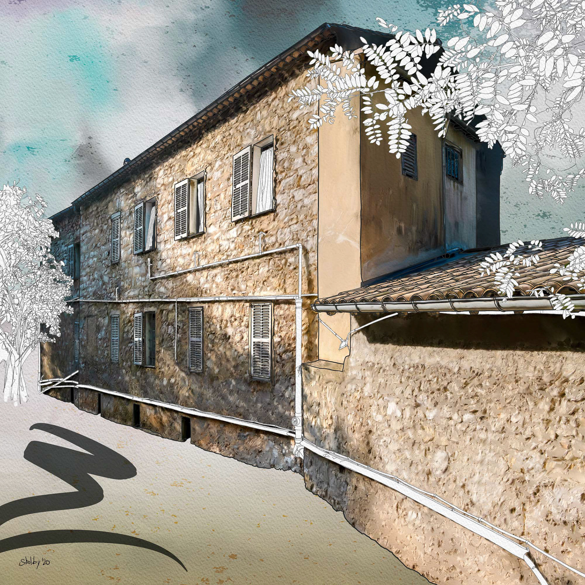 Ancien chemin de Saint-Paul, Saint-Paul de Vence (50x50)