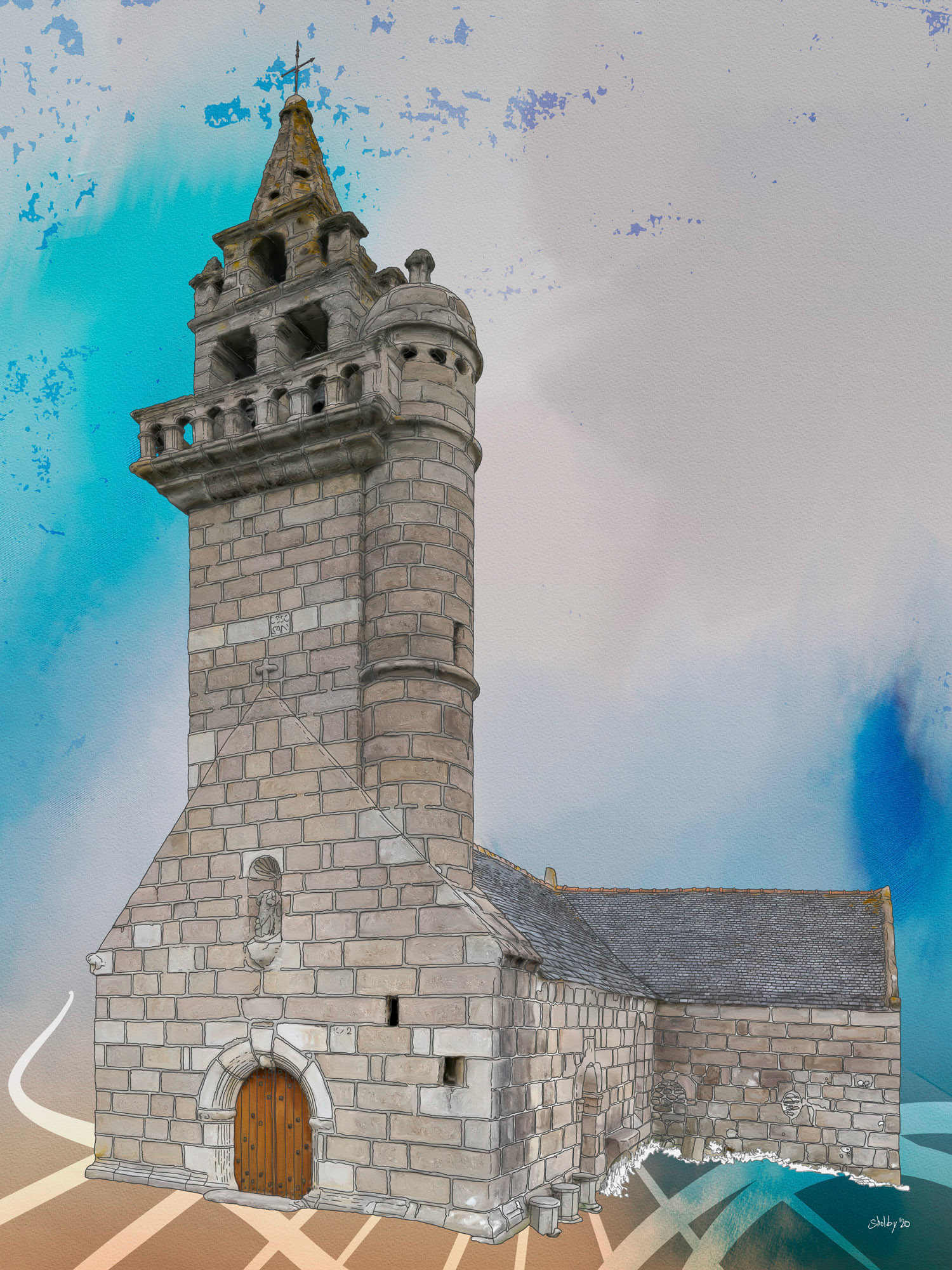 Chapelle Notre-Dame de Callot, île Callot (80x60)