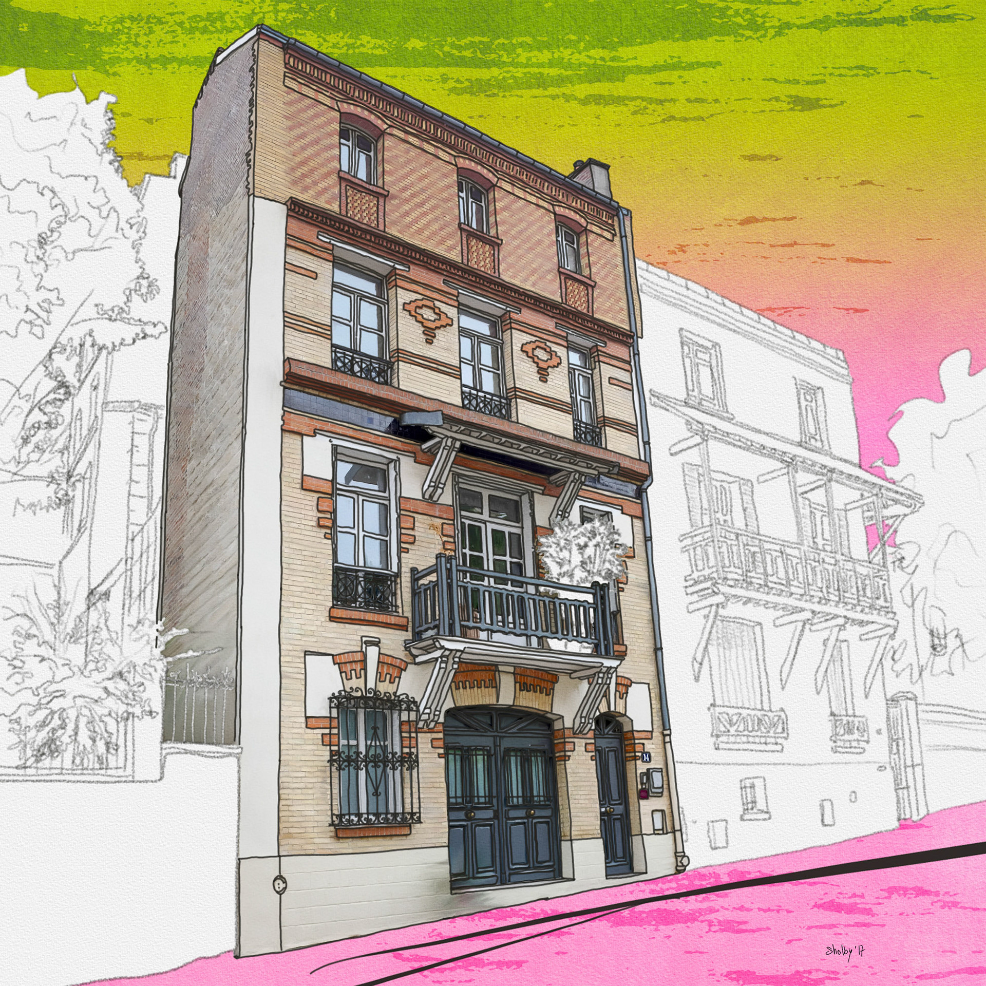 Rue du Parc de Montsouris (60x60)