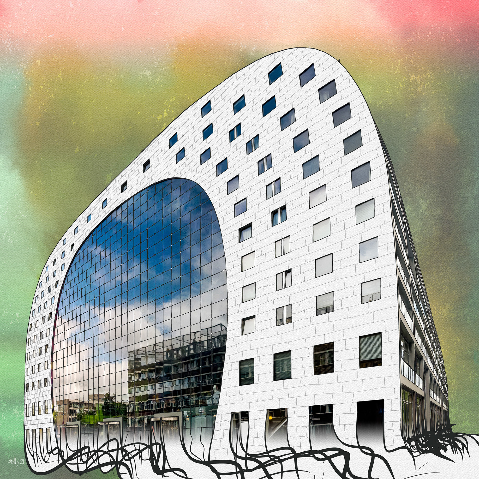 Rotterdam - Ds. Jan Scharpstraat (Markthal) (80x80)