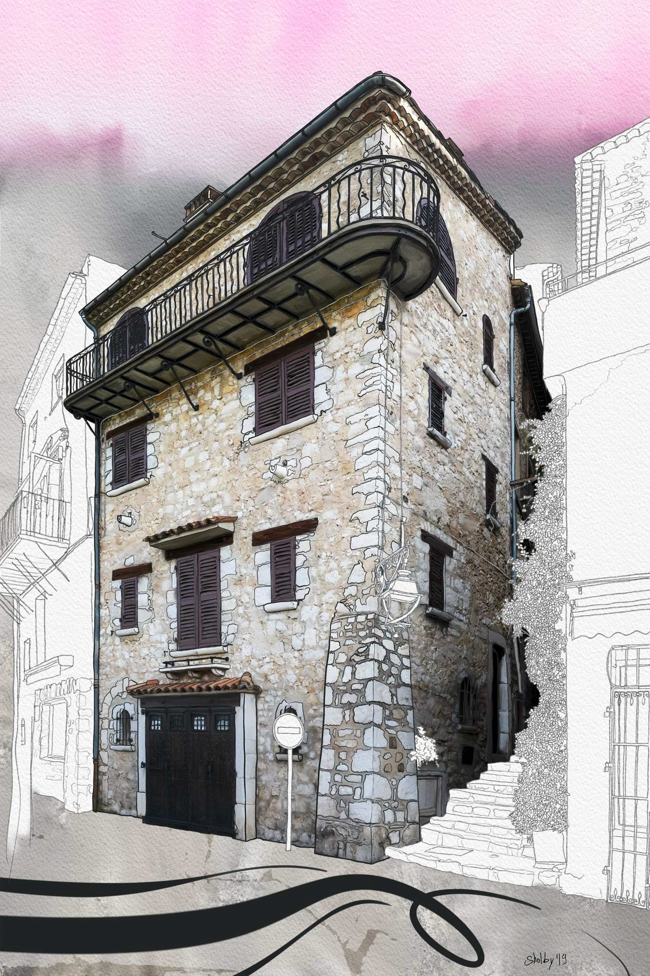 Courtine Sainte Anne, Saint Paul de Vence (60x40)