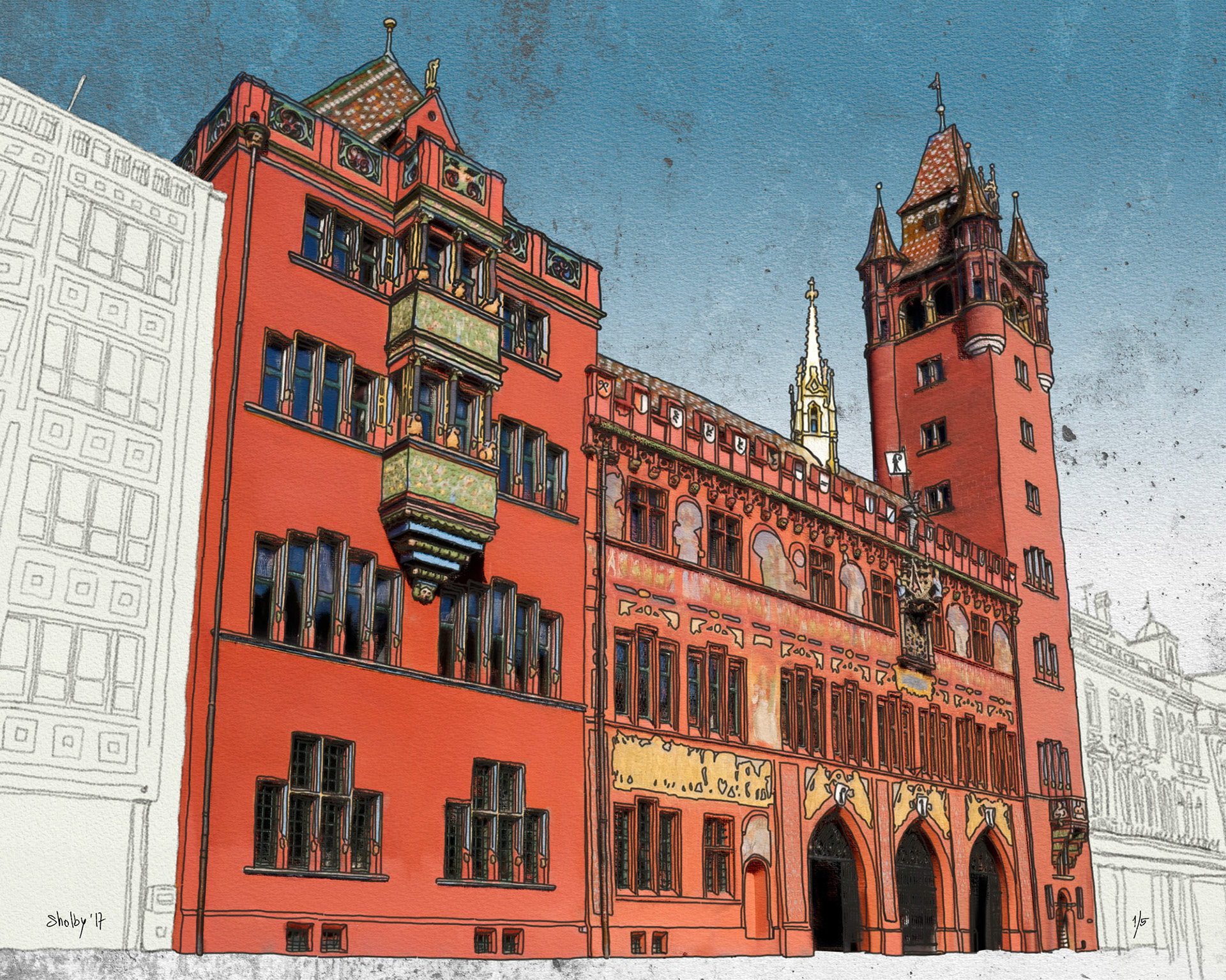 Basel 3 - Rathaus (40x50)