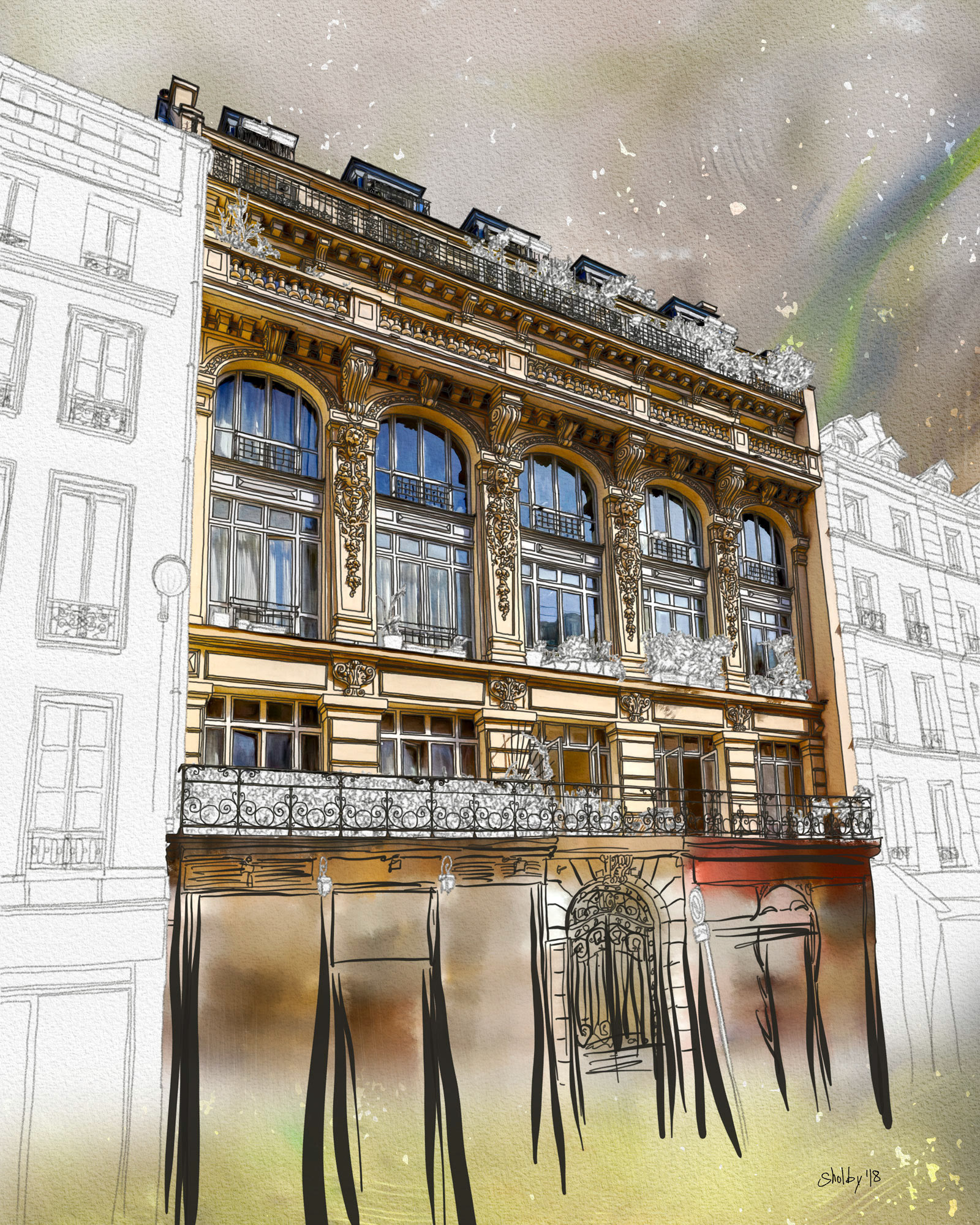 Rue du Faubourg Saint Denis (50x40)