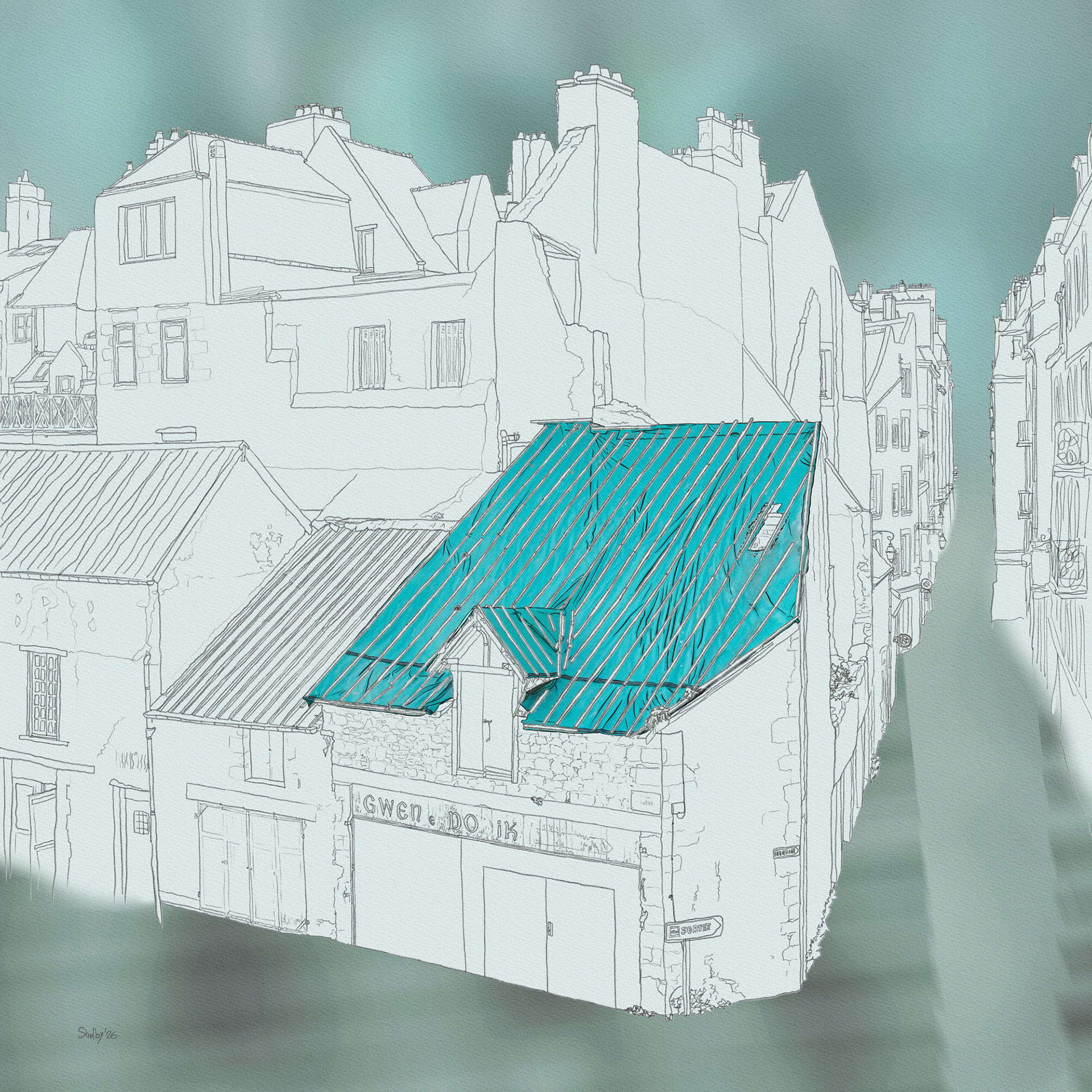 Saint-Malo - Place Vauban (70x70)