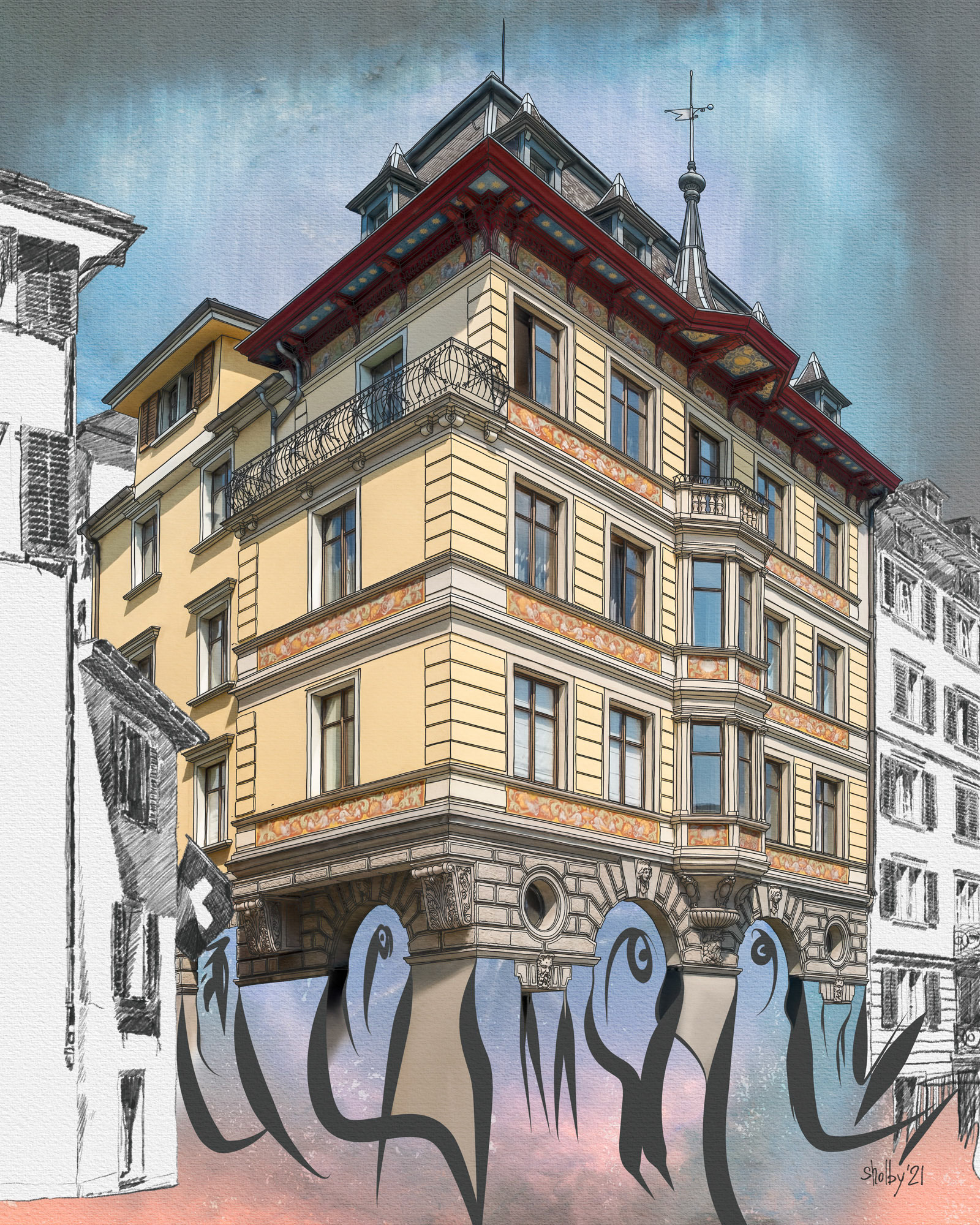 Zurich - Schipfe 2 (50x40)