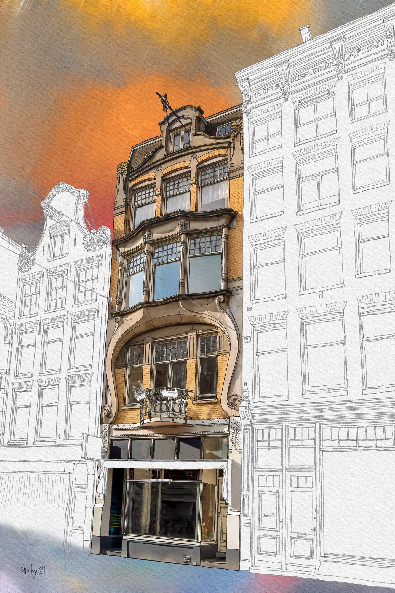 Amsterdam - Haarlemmerstraat (60x40)